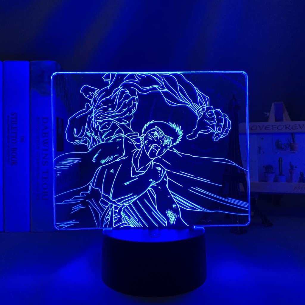 3D LED Night Light - Yu Yu Hakusho Anime Manga Lamp for Bedroom Decor, Kids Birthday Gift, Table Lamp (Color: D) | Perfect for Anime Fans, Gaming Rooms & Themed Party Decorations