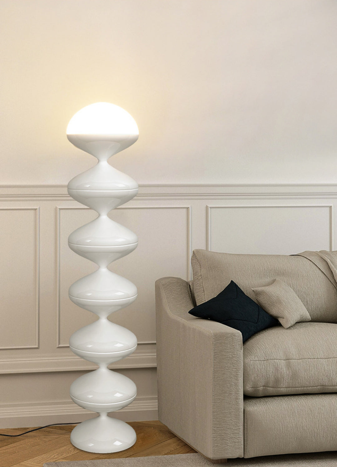 Modern Pull Gourd Floor Lamp - Adjustable Height LED Standing Light for Living Room, Bedroom & Office - Warm White/Cool White Dimmable Reading Light with Remote Control - Perfect for Cozy Nights, Home Decor & Workspace Lighting