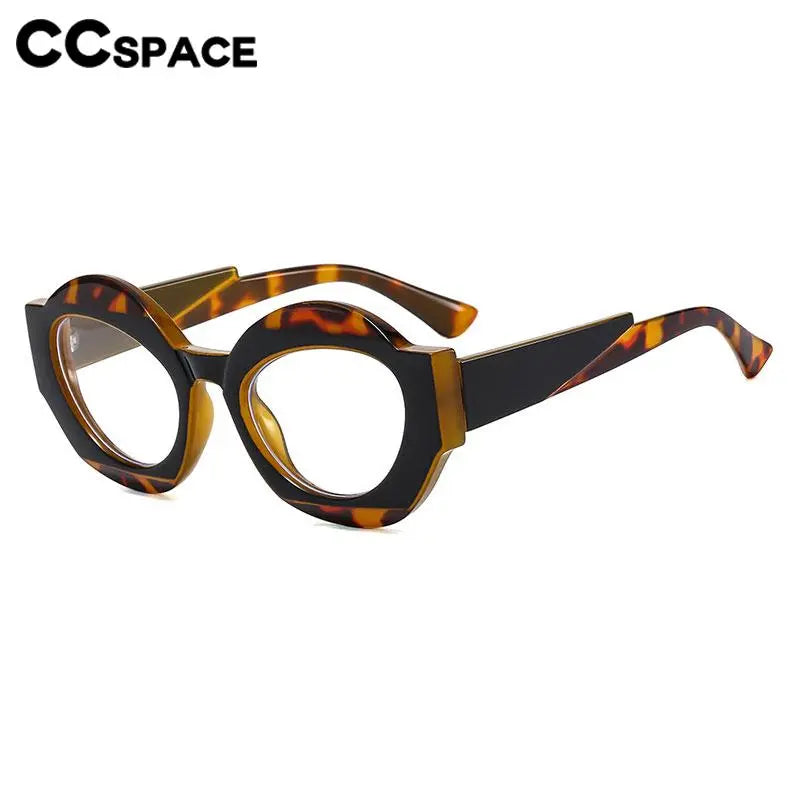 CCspace Unisex Full Rim Oval Resin Eyeglasses Frame 56864 - Lightweight & Durable for Reading, Work, and Everyday Fashion