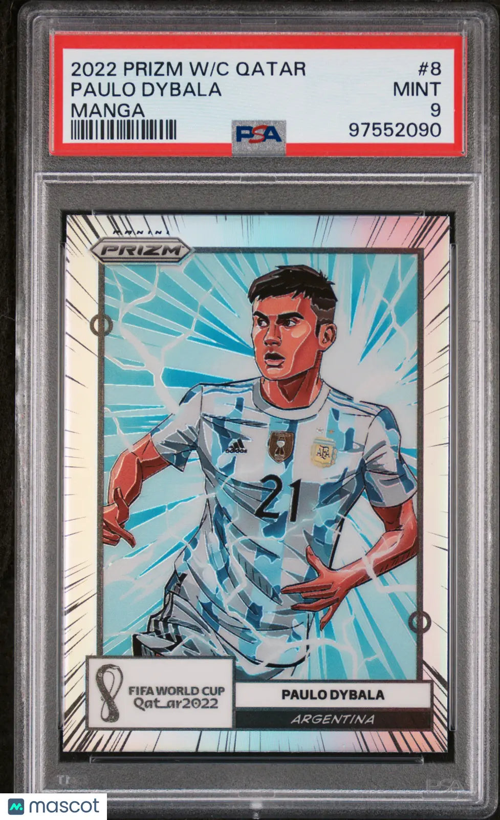 2022 Panini Prizm World Cup Qatar Soccer Trading Card - Paulo Dybala #8 PSA 9 Gem Mint - Perfect for Collectors, Investors & Soccer Fans