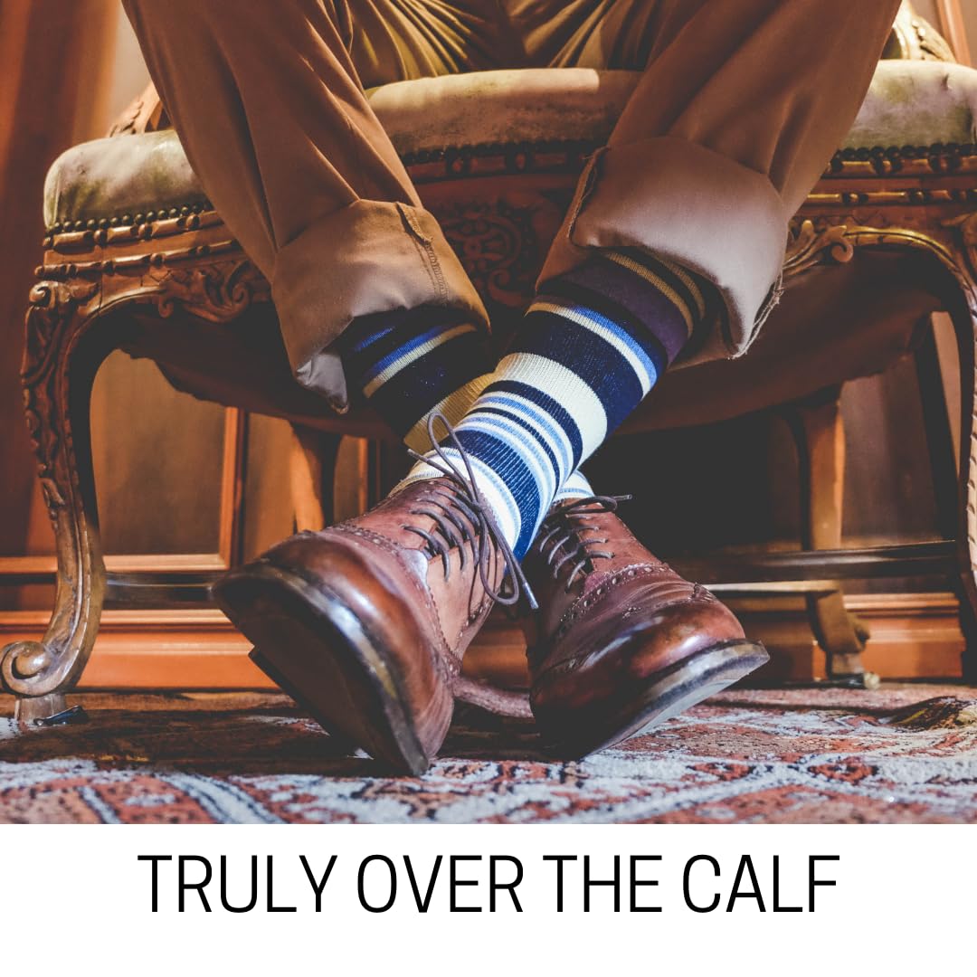 Premium Men's Over the Calf Dress Socks - 9-Pack Cotton Long Socks That Stay Up | Formal & Business Attire, Office Wear, Dress Shoes Comfort