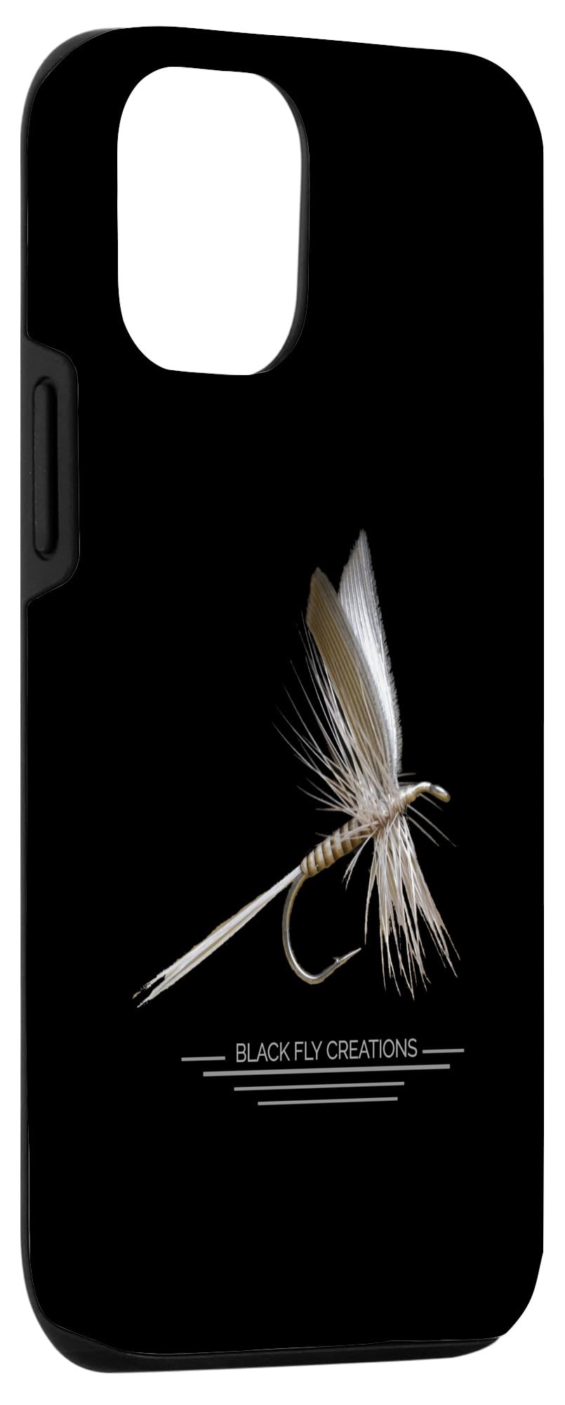 Premium iPhone 12/12 Pro Fly Fishing Phone Case - Waterproof & Durable Cover with Black Fly Dry Flies PMD Mayfly Design - Perfect for Outdoor Fishing, Hiking & Adventure Activities