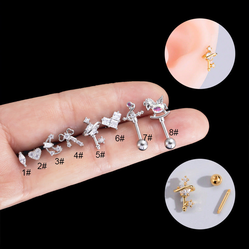 16G Surgical Steel Cartilage Earrings - Tiny Ball Stud Earrings with Secure Back | Perfect for Piercings, Daily Wear & Gifts