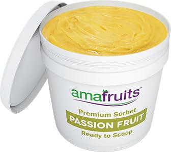 Amafruits Tropical Frozen Sorbet - 2.6 Gallon Bulk Passion Fruit Flavor | Refreshing Dessert for Parties, Catering & Summer Treats