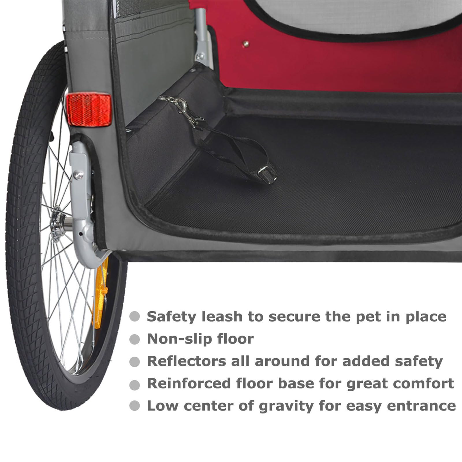 DOGGYHUT® XL Dog Bike Trailer for Large Dogs - Heavy Duty 100 lbs Capacity Pet Bicycle Carrier with Foldable Frame & Low Center Gravity - Perfect for Cycling, Jogging, Outdoor Adventures with Your Dog