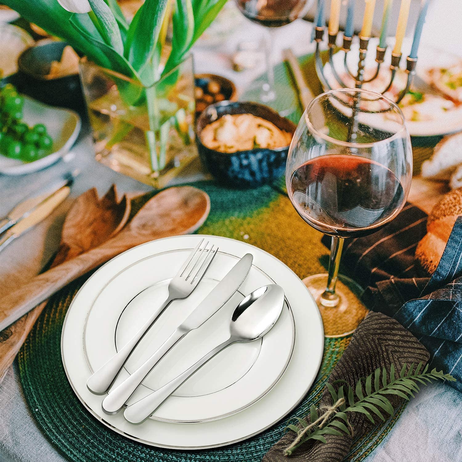 Premium Stainless Steel Dinner Knives and Forks Set - Heavy Duty 8-Piece Cutlery for Steak, Dessert & Butter (4 Knives + 4 Forks) - Perfect for Fine Dining, Restaurant Use & Home Entertaining