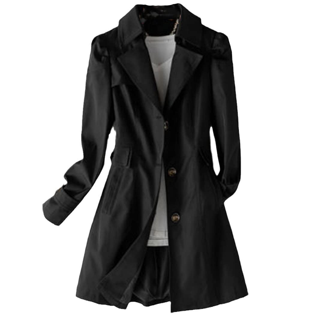 Elegant Slim Long Women's Trench Coat for Spring & Autumn - Office Casual Windbreaker Jacket for Professional Ladies | Perfect for Work, Dating & Outdoor Activities