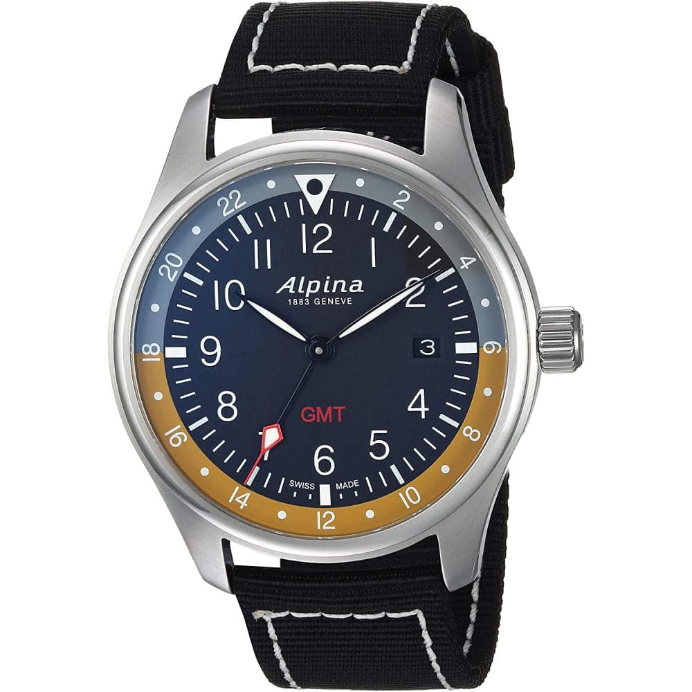 ALPINA STARTIMER PILOT GMT Quartz Men's Watch - AL 247BBG4S6 - Swiss Made Aviation Chronograph for Travelers & Business Professionals