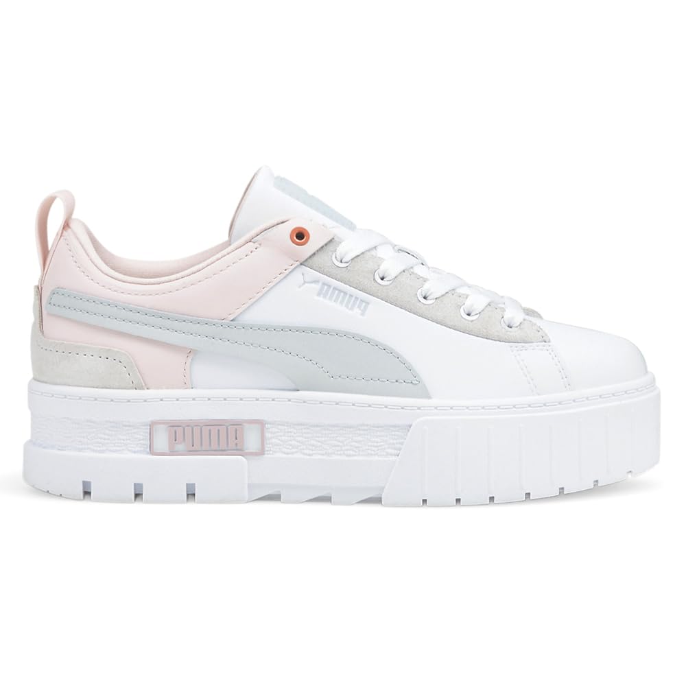 PUMA Mayze Raw Women's Sneakers - White/Chalk Pink Size 9 B (M) | Comfortable Casual Shoes for Walking, Gym & Everyday Wear