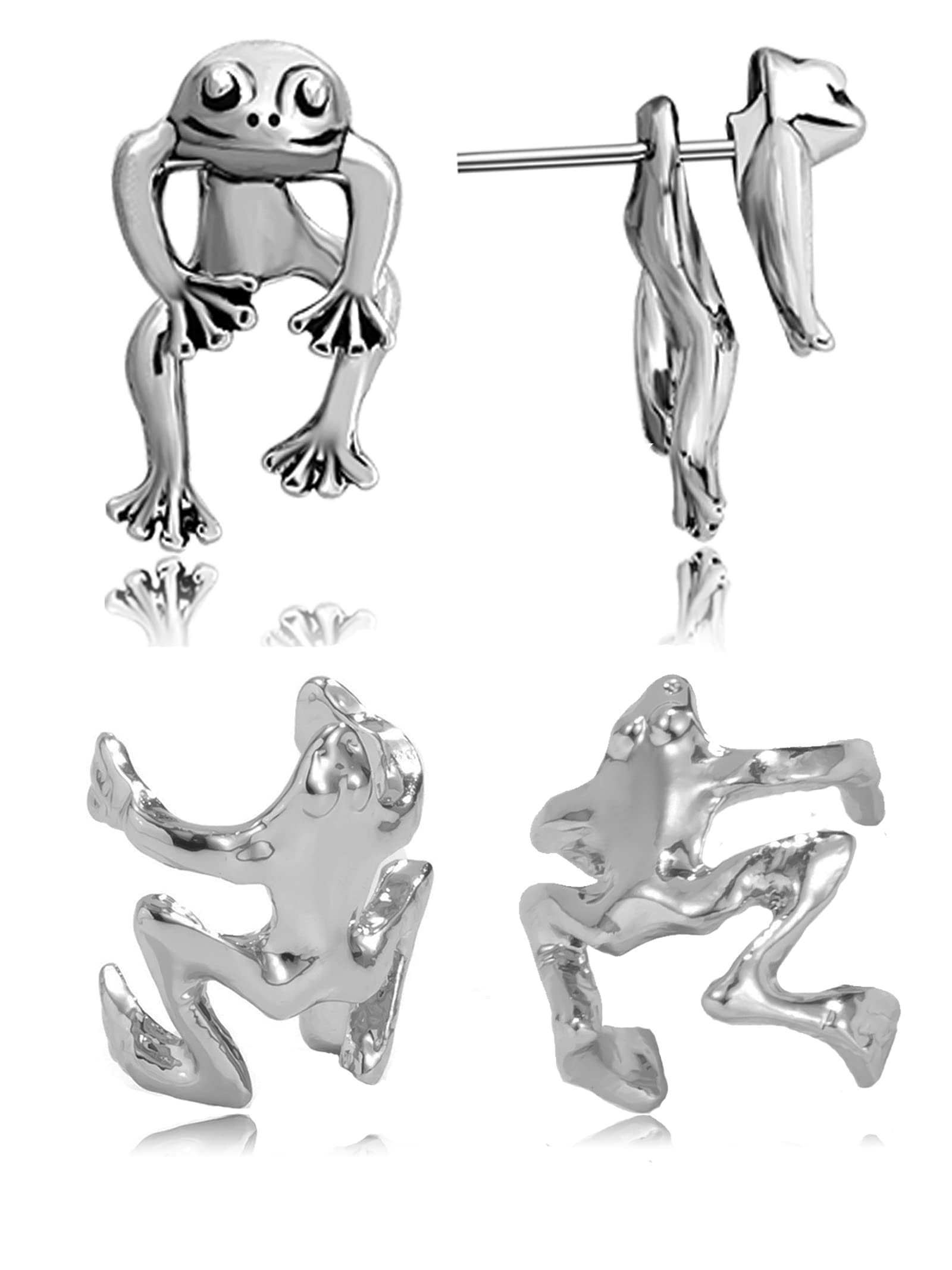 3D Frog Earrings for Women - Cute Frog Stud Earrings for Girls, Unique Gifts for Wife & Girlfriend | Perfect for Everyday Wear, Parties & Animal Lover Gifts