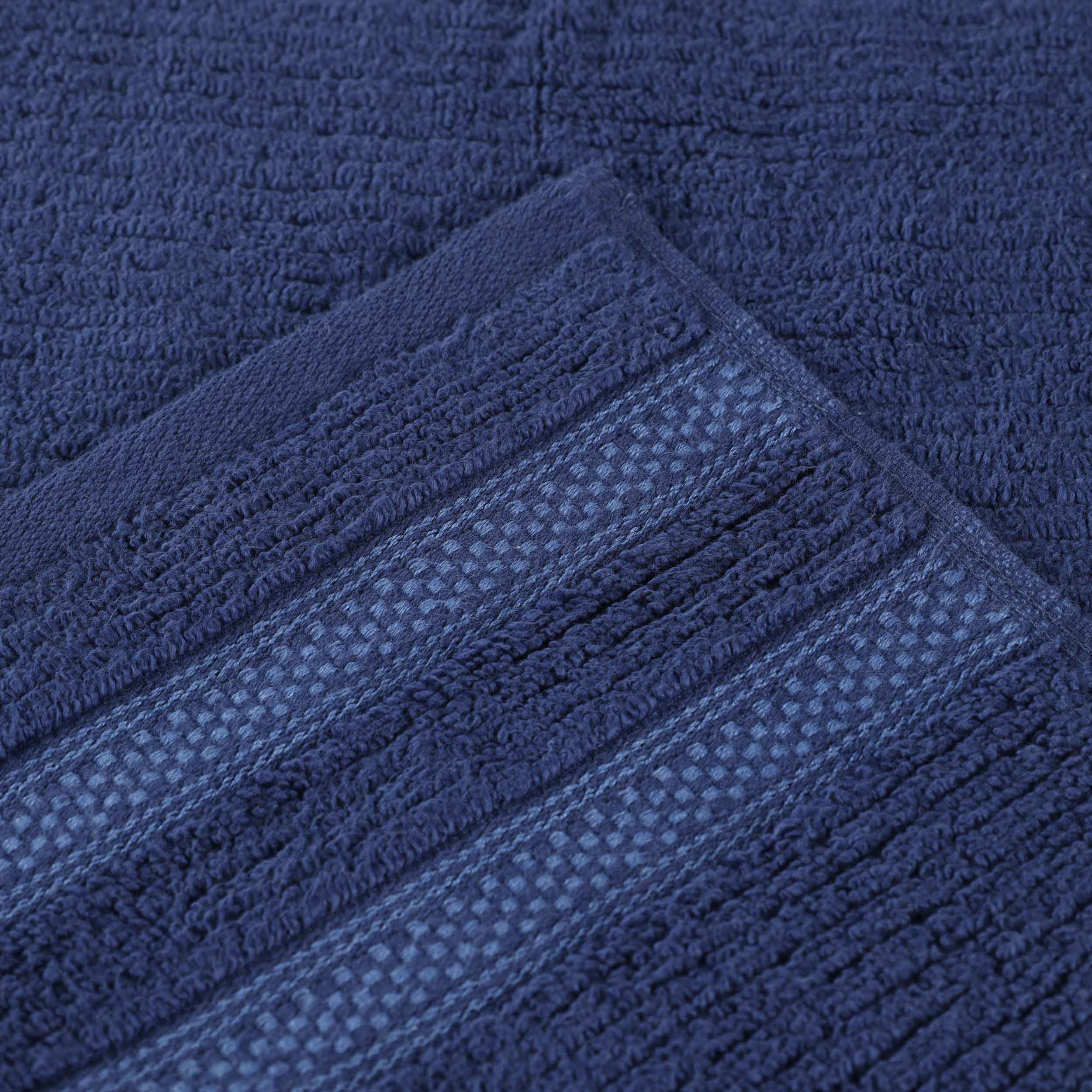 12-Pack Zero Twist Cotton Ribbed Geometric Border Plush Face Towels | Ultra Soft Bath & Hand Towels for Spa, Gym, Travel & Home Use