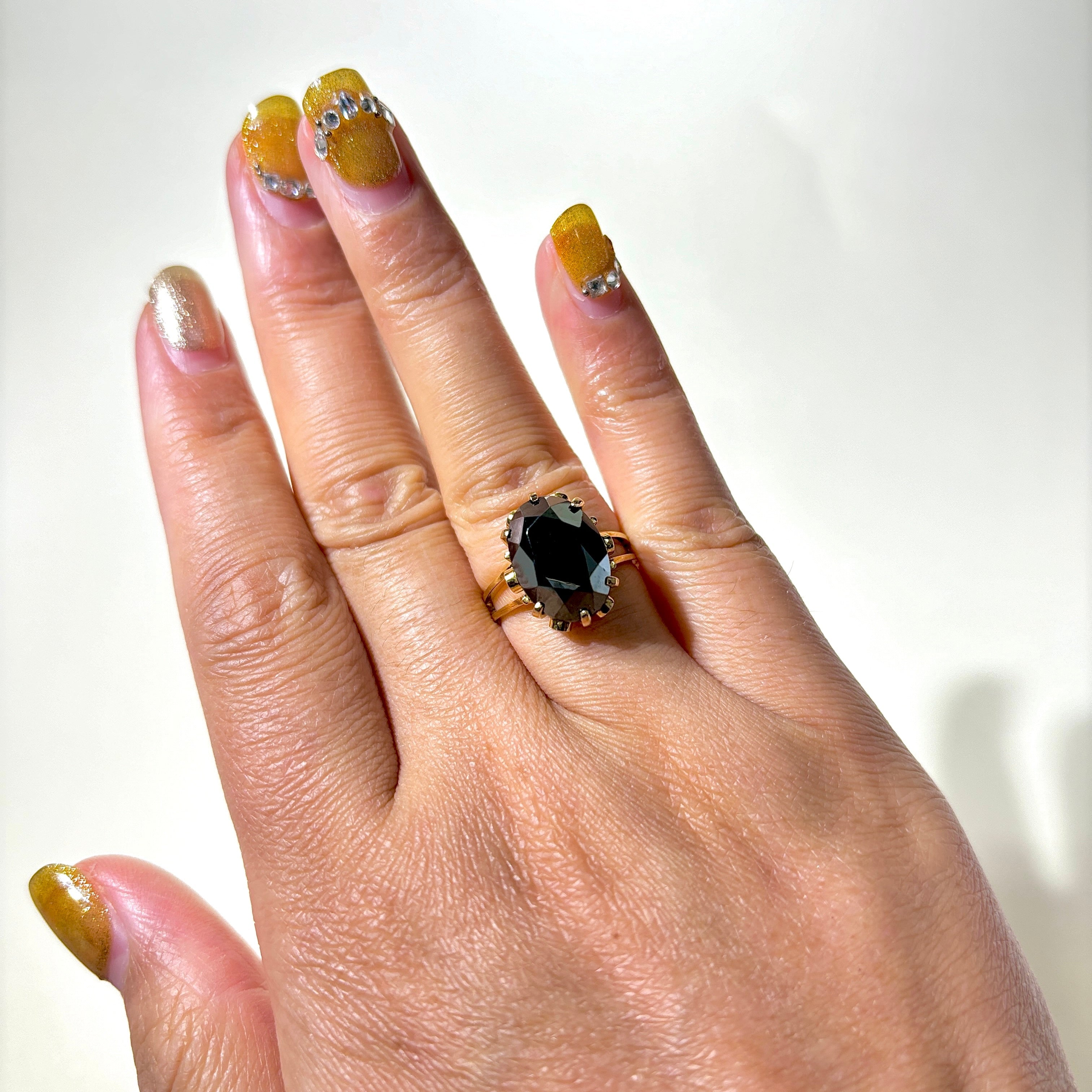 Elegant Oval Cut Hematite Cocktail Ring - 6.85 Carat Statement Jewelry for Women | Size 6 | Perfect for Evening Parties, Date Nights & Special Occasions