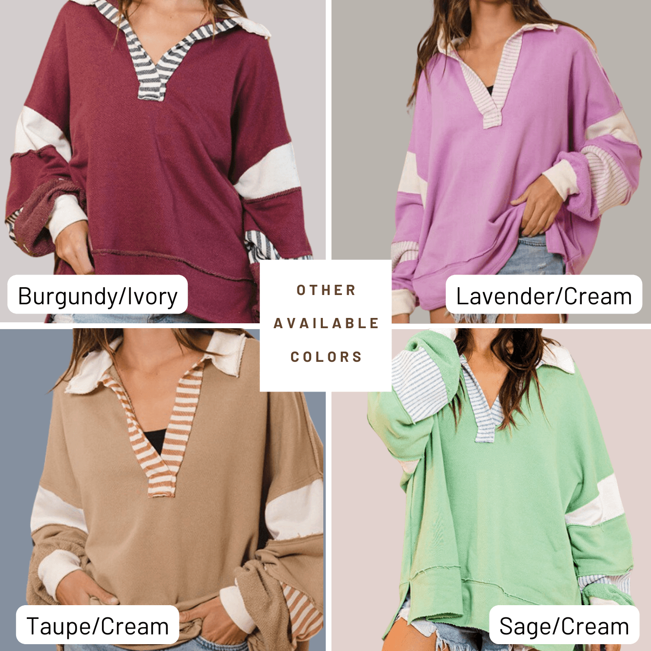 Bucket List Favorite Oversized Sweatshirt - Navy & Cream | Made in USA | Cozy Loungewear for Women, Casual Outfit Essential, Perfect for Home, Travel & Weekend Relaxation