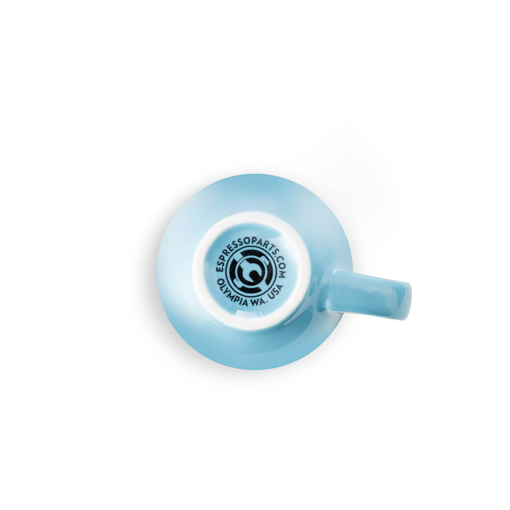 Premium Blue Porcelain Espresso Cup & Saucer Set (2oz/70ml) - Durable Ceramic Coffee Cups for Espresso, Cappuccino & Latte - Perfect for Home, Café & Restaurant Use