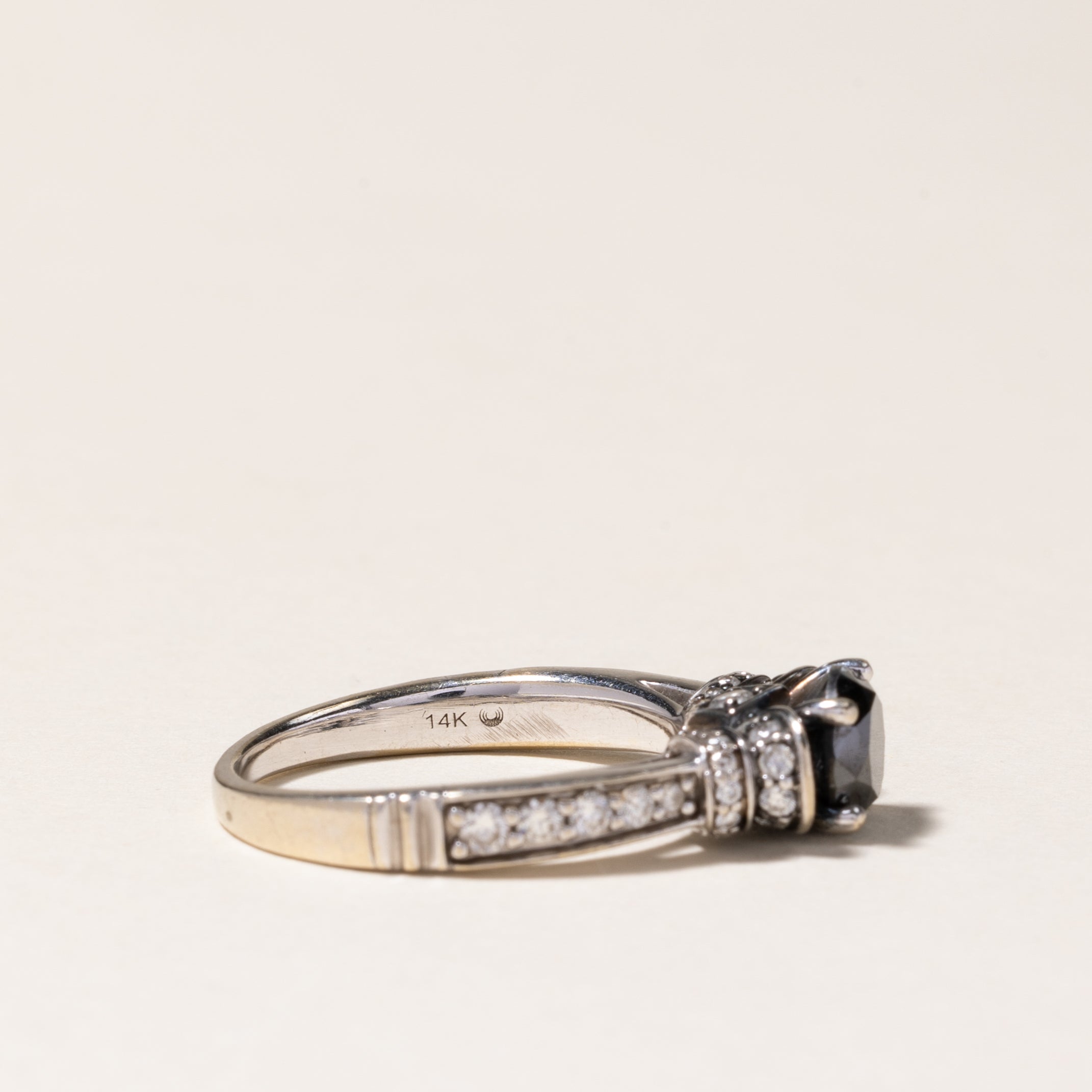1.00ct Black & White Diamond Engagement Ring for Women | 0.604ctw Wedding Band | Size 7 | Perfect for Proposals, Anniversaries & Special Occasions