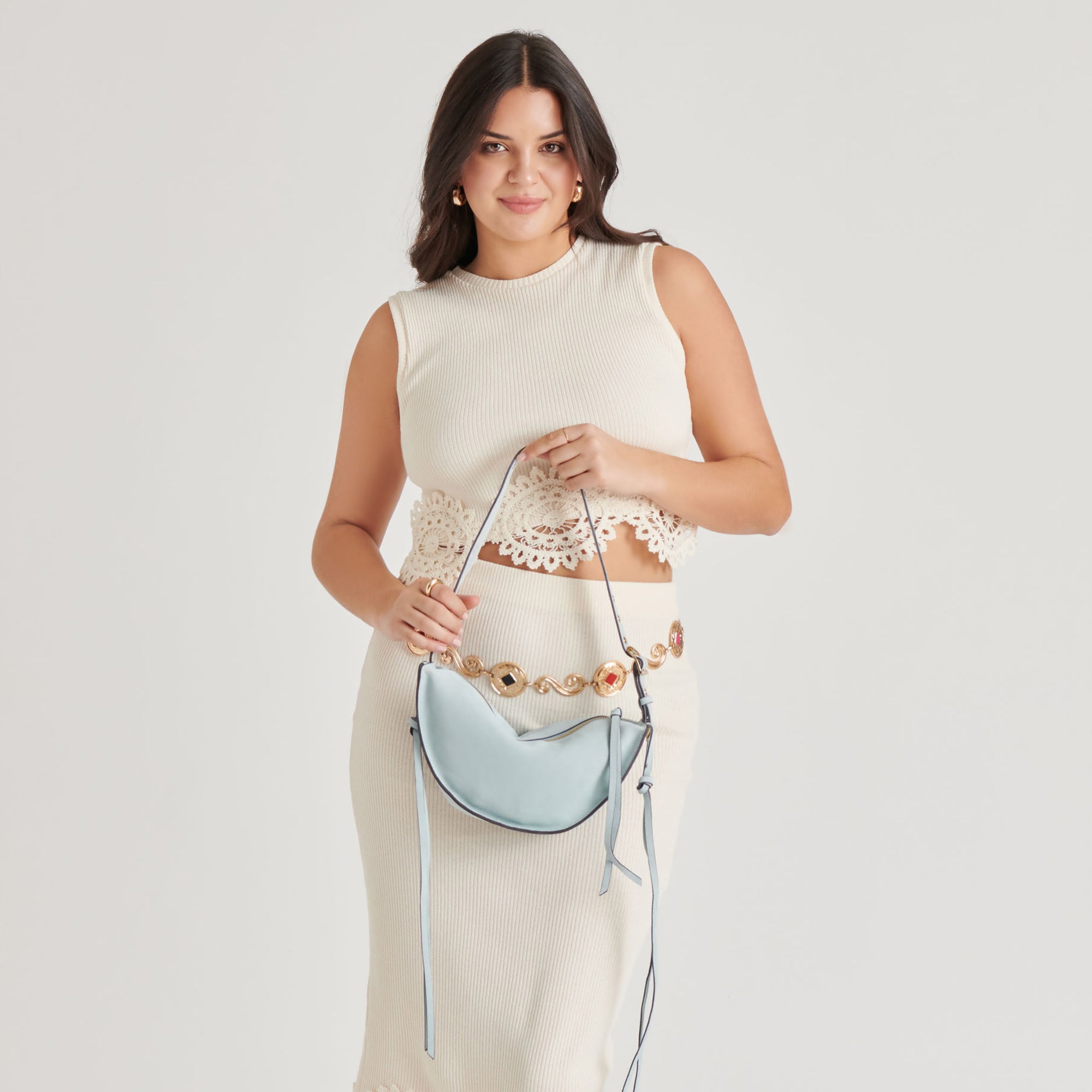 VERONA Shoulder Bag for Women - Blue Suede Leather Crossbody Purse - Stylish & Durable Handbag for Work, Travel & Everyday Use