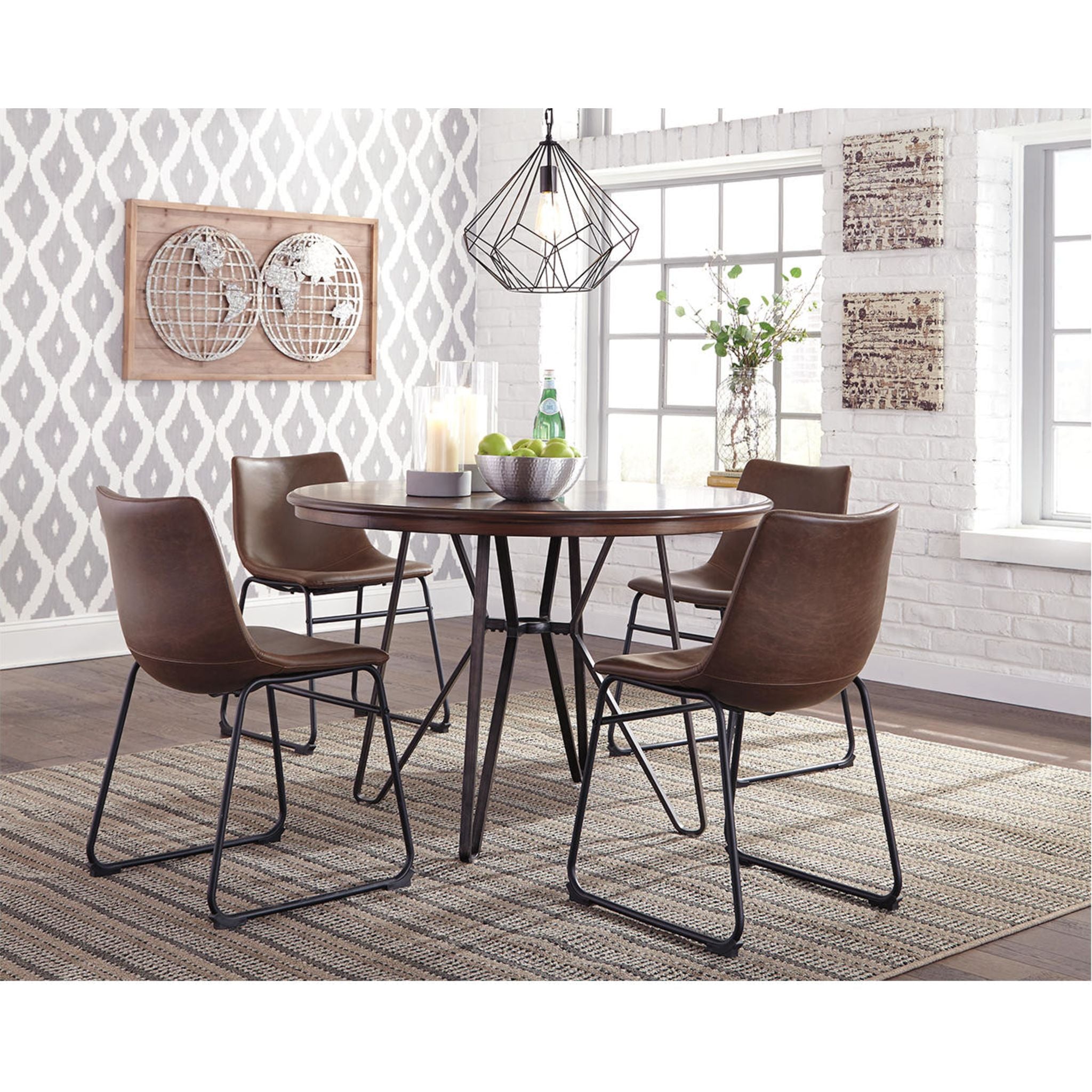 Centiar Modern Two-Tone Brown Dining Table (D372-15) - Perfect for Kitchen, Dining Room & Small Space Gatherings