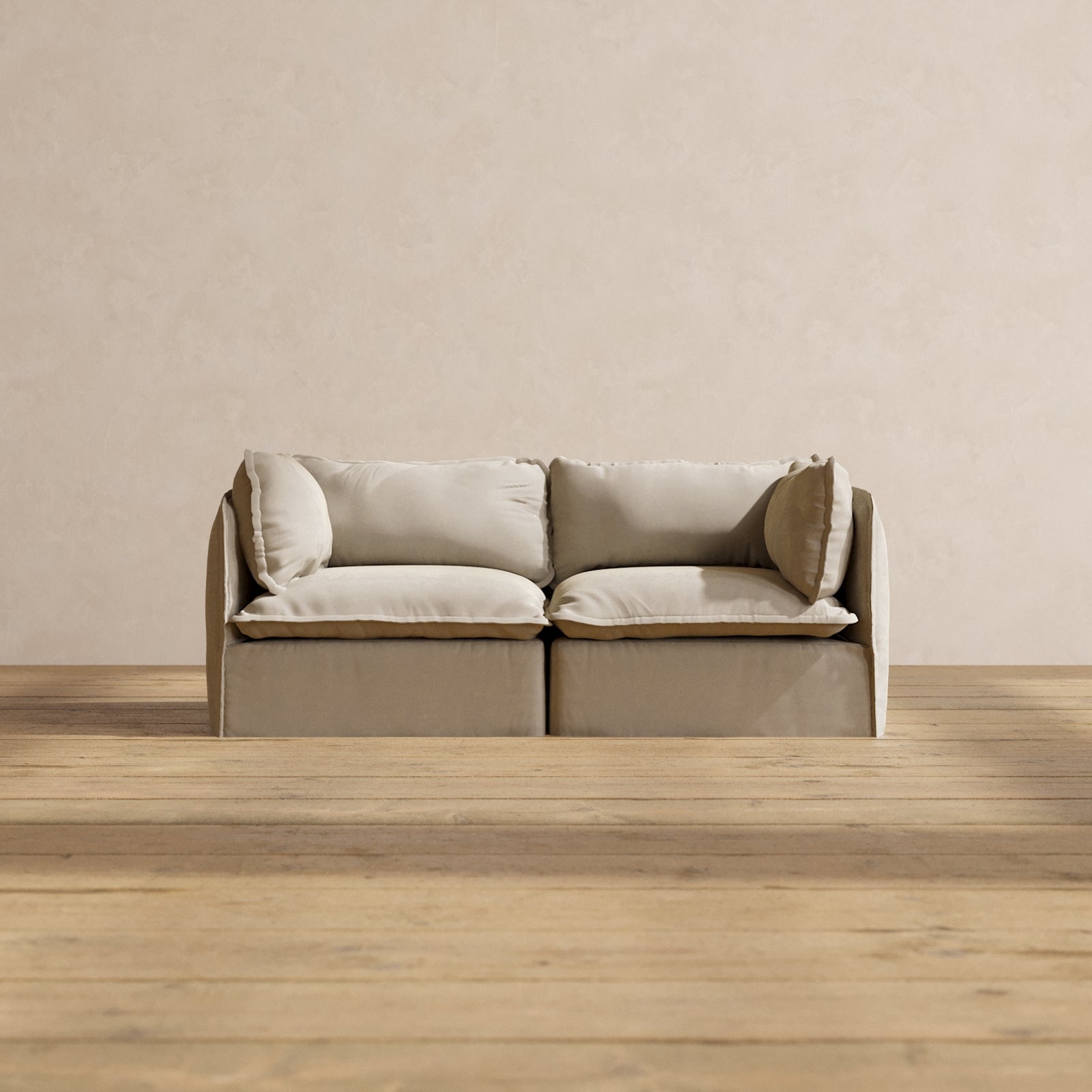 Premium Modular Performance 2-Seater Sofa in Dune Color | Luxe Blend Fabric | Perfect for Living Rooms, Home Theaters & Office Lounges