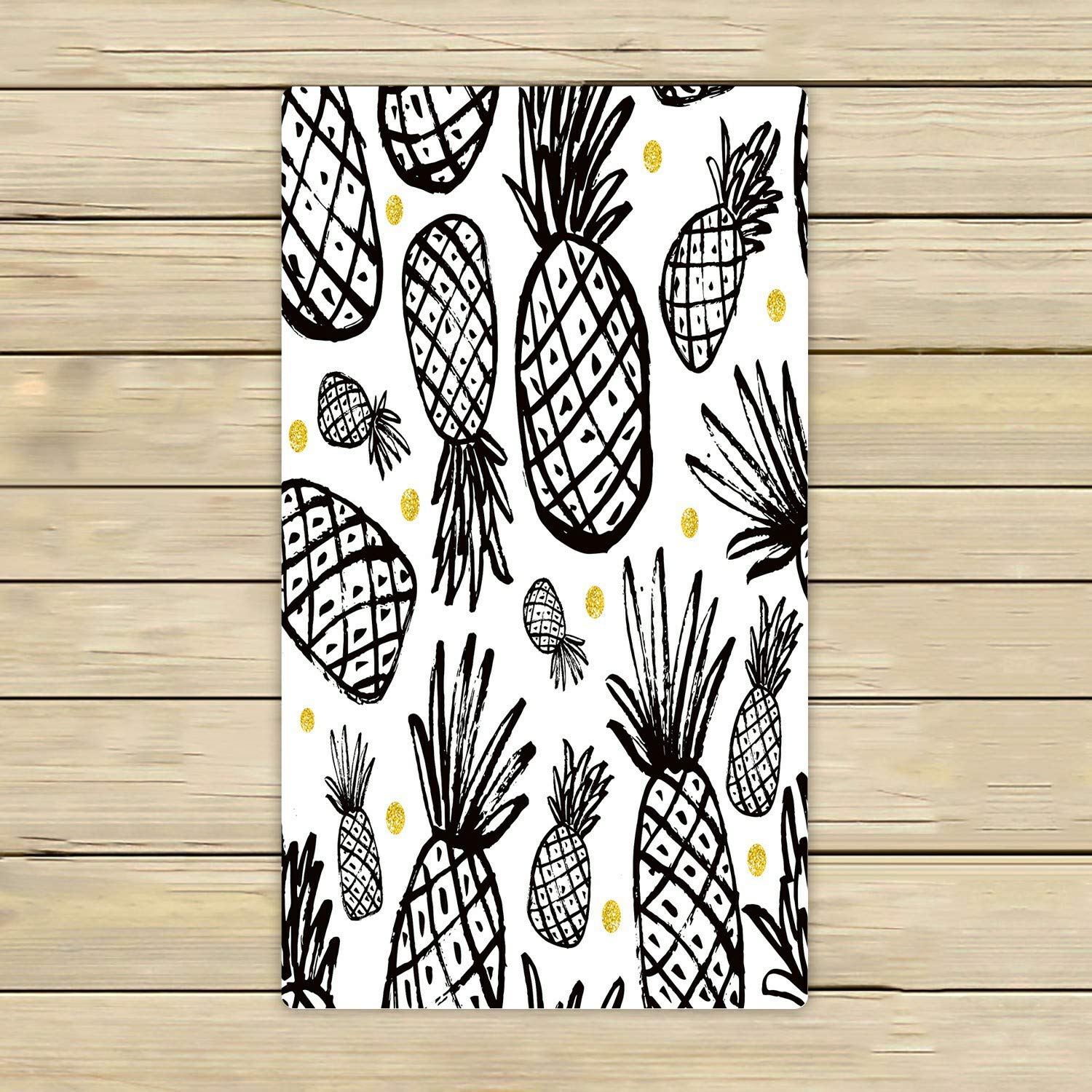 Vintage Pineapple Beach Bath Towels - Soft Absorbent 16x28 Inch Shower Towel for Home, Spa, Pool & Travel - Perfect for Beach, Vacation & Outdoor Activities