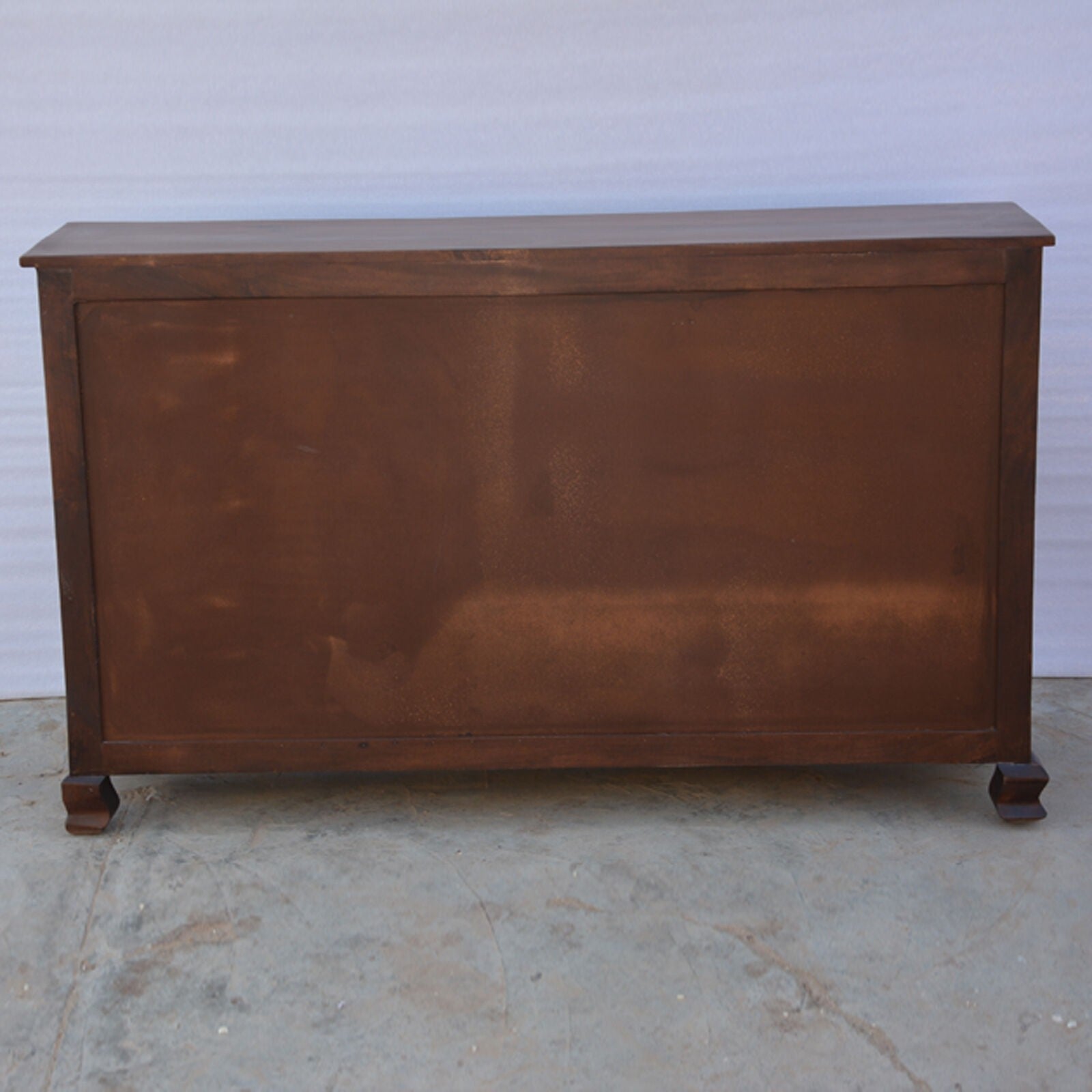 Solid Wood Carved Jali Door Sideboard - Handcrafted Brown Cabinet for Living Room & Dining Room Storage | Traditional Indian Furniture for Home Decor