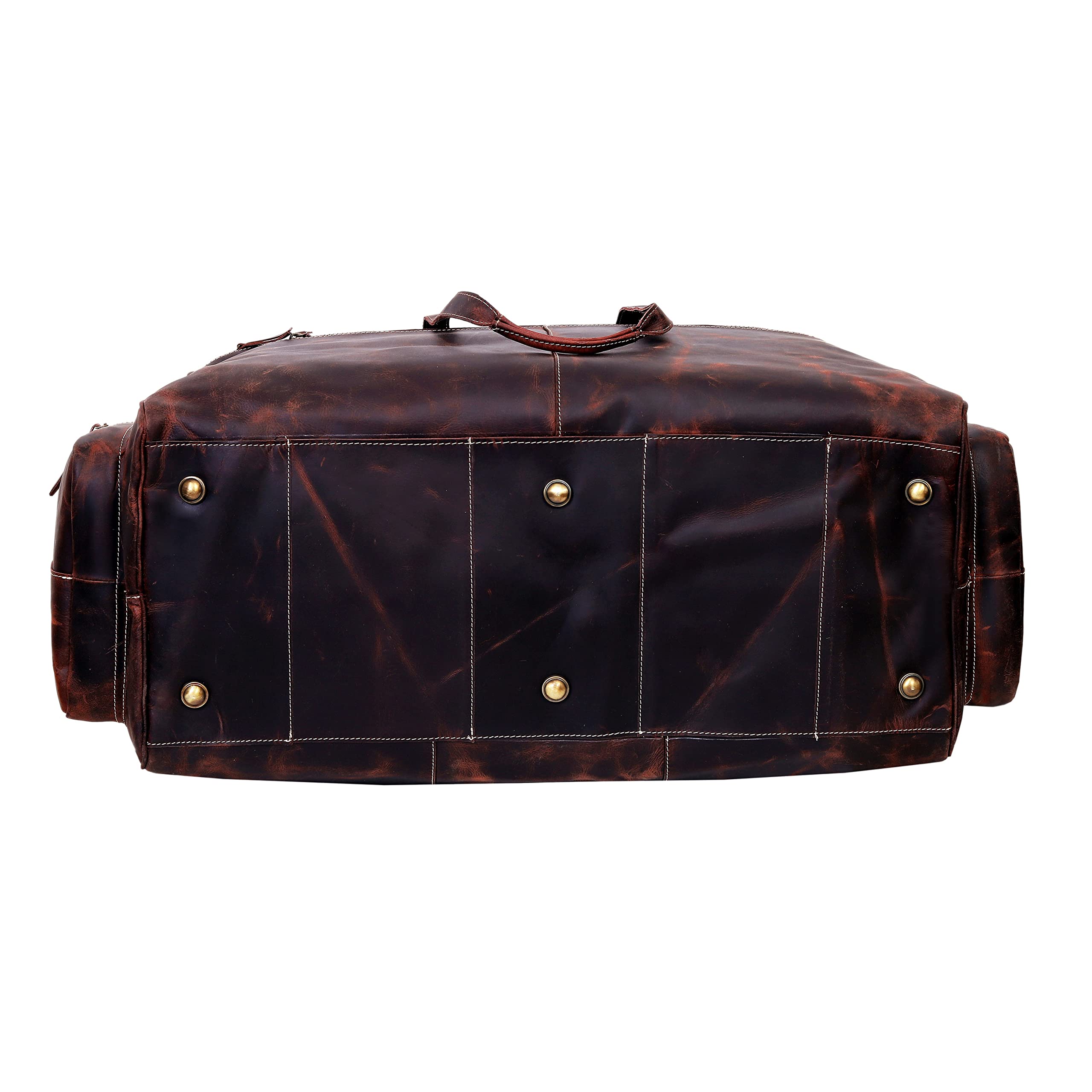 Premium Leather Duffle Travel Bag for Men & Women - 28 Inch Large Carry On Gym Sports Overnight Bag - Airline Approved Underseat Cabin Luggage for Business Trip & Weekend Getaway - Perfect Gift for Professionals (Use Cases: Gym, Business Travel, Weekend Trips, Sports Events)