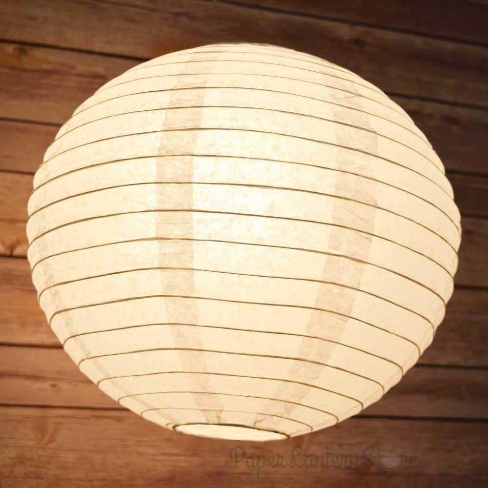 Quasimoon 18 Inch White Round Paper Lanterns - Bulk Pack of 50 - Hanging Party Decorations with Even Ribbing for Weddings, Baby Showers & Home Decor
