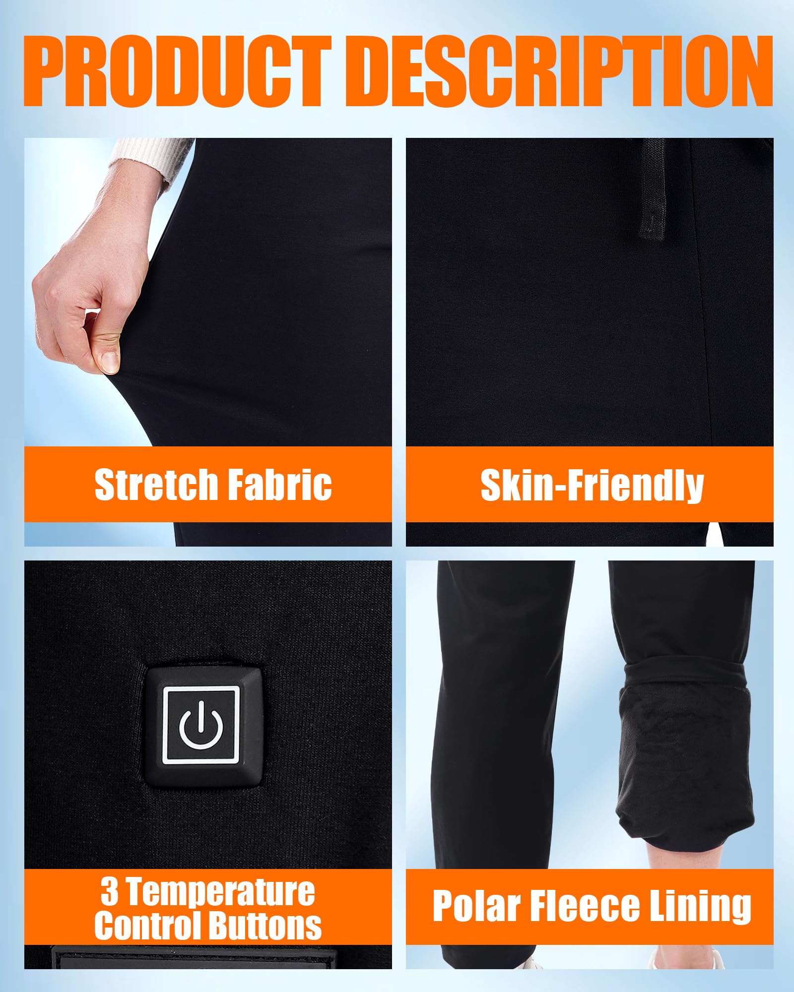 Women's Heated Pants with 4-in-1 Smart Controller - Soft Thermal Sweatpants for Winter Warmth | Perfect for Outdoor Activities, Skiing, Hiking & Cold Weather Comfort