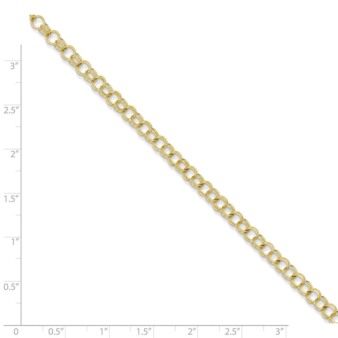 10K Yellow Gold Solid Double Link Charm Bracelet for Women - Elegant Bonyak Jewelry for Everyday Wear, Gifts & Special Occasions