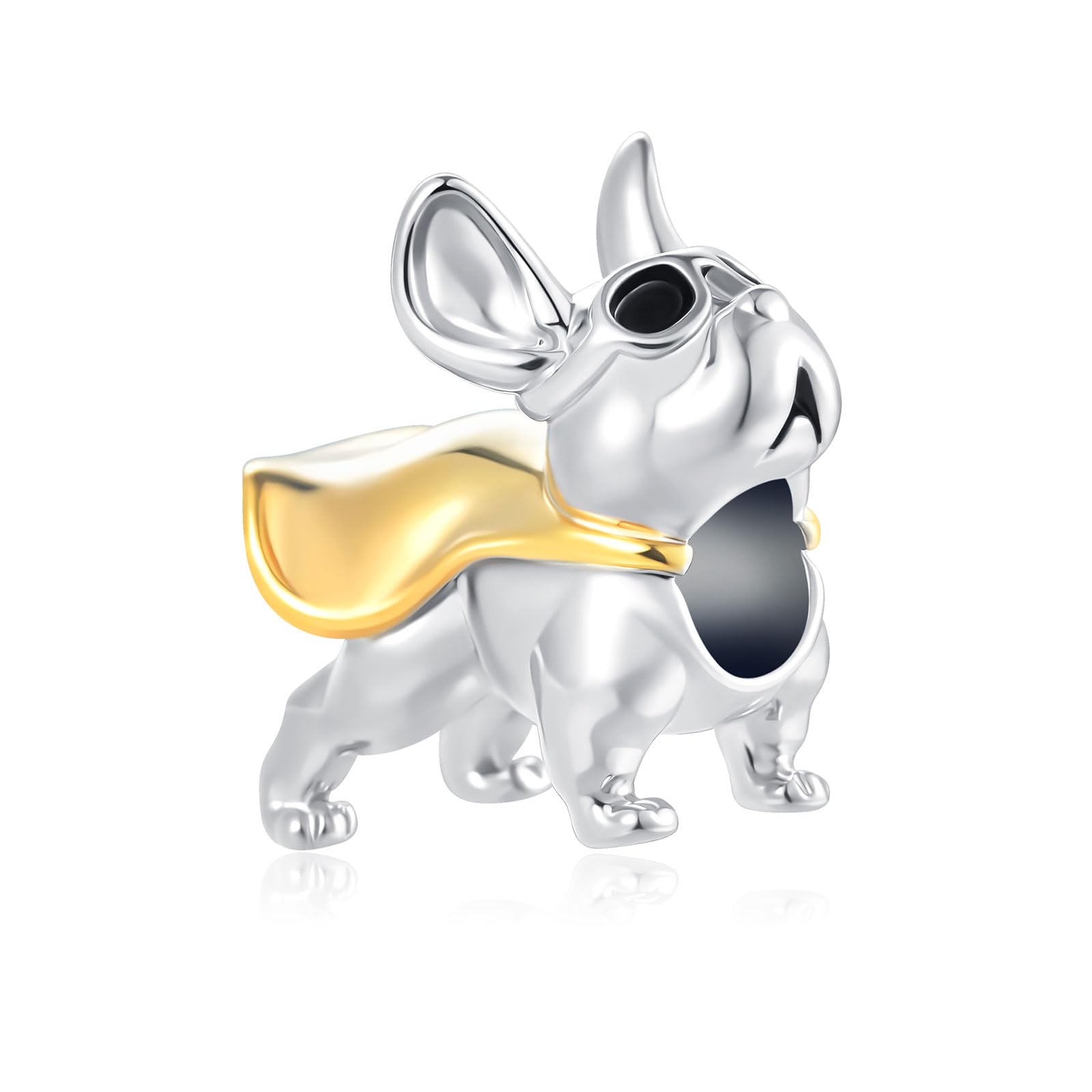 KunBead Bulldog Dog Puppy Charm Beads - Compatible with Pandora Bracelets for Women | Birthday Gift, Love Jewelry for Pet Lovers | Perfect for Bracelet Stacking & Everyday Wear