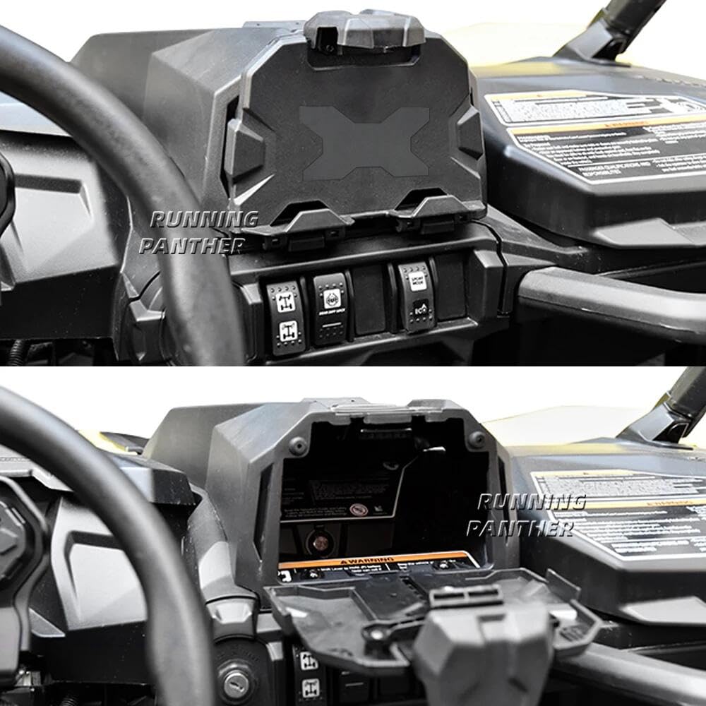 RUNNING PANTHER Universal Electronic Device Holder for Can Am Commander & Maverick Models - Secure GPS, Tablet, Phone, iPad Mount with Storage Box (Fits Sport/Trail/Sport MAX) | Durable Replacement for OEM #715005212 | Perfect for Off-Road Adventures & Navigation