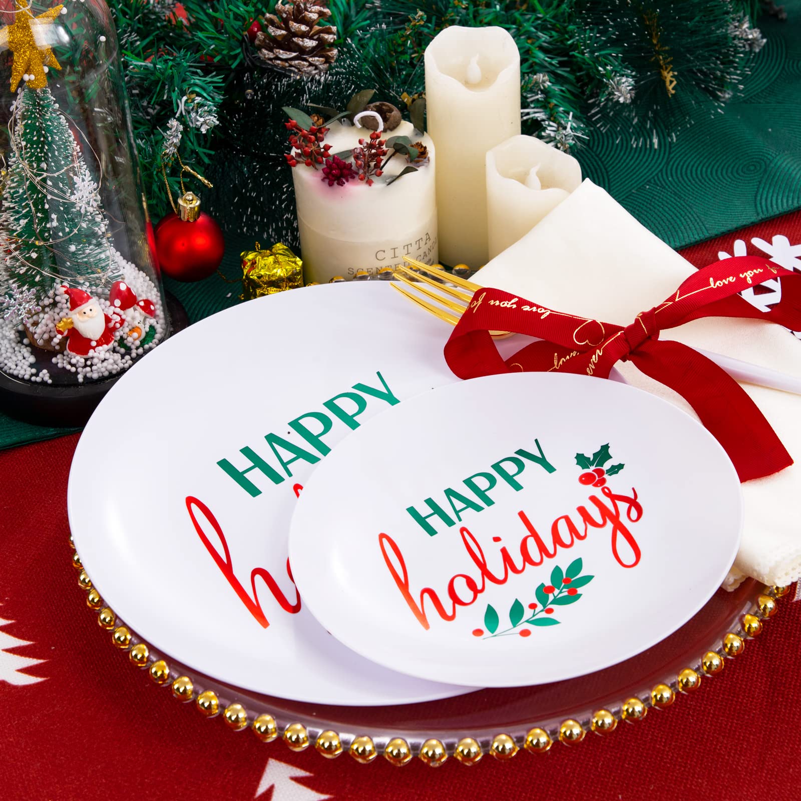 Supernal 150-Piece Easter Plastic Dinnerware Set - White & Gold Silverware, Disposable Party Plates with Happy Holiday Design - Perfect for Easter Celebrations, Holiday Gatherings & Festive Parties