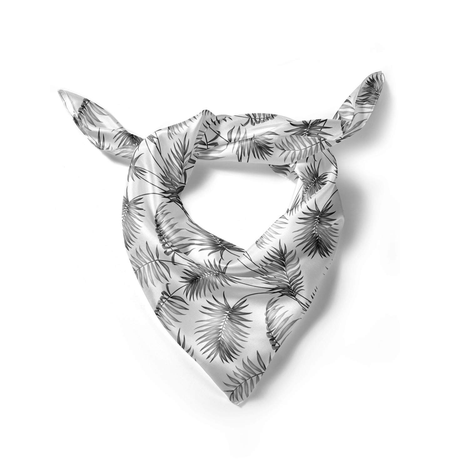 Ambesonne Nature Hair Scarf - Palm Leaf Botanic Island Print Head Wrap for Women, Boho Beach Accessory, Summer Headband for Outdoor Activities