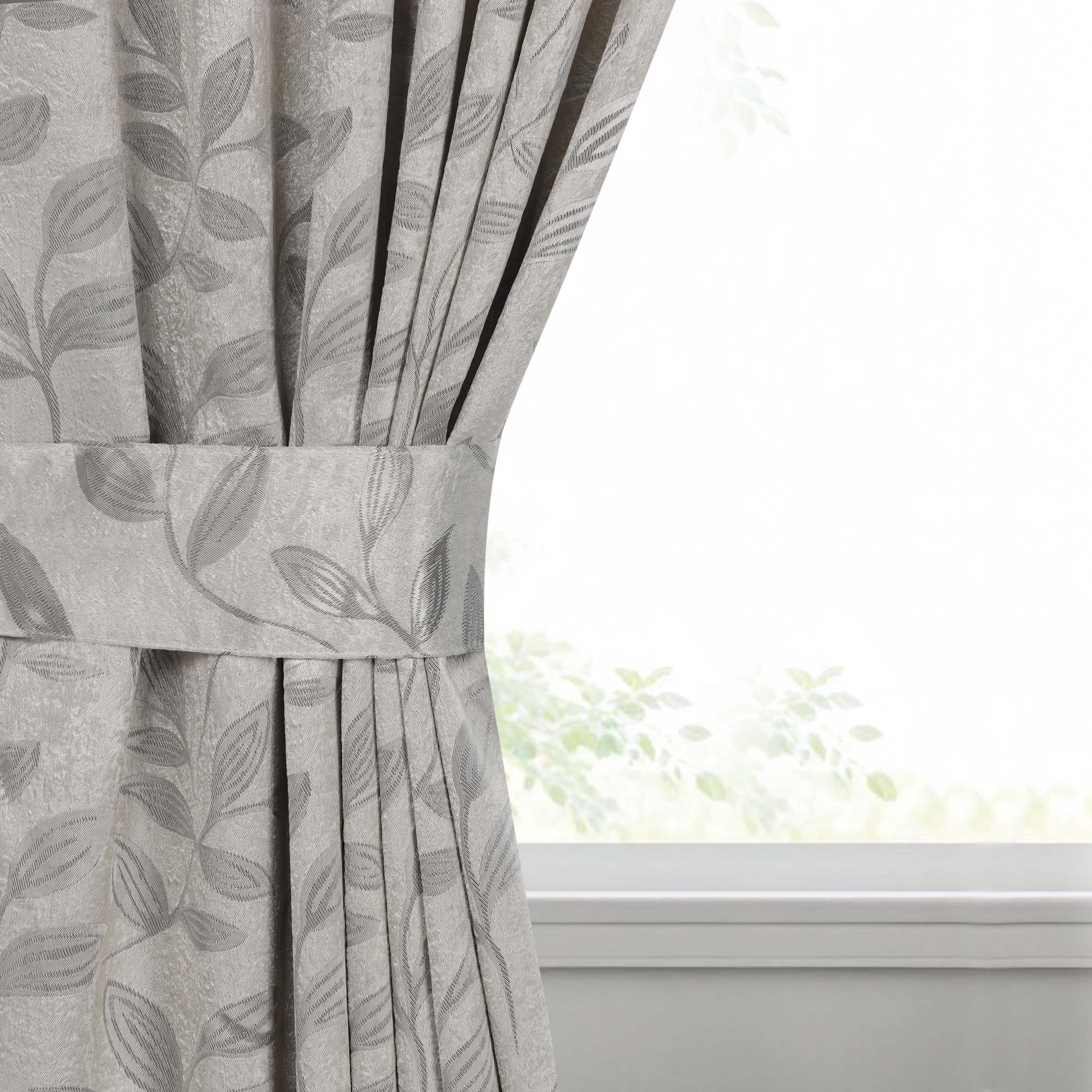 Blackout Curtains for Bedroom - Set of 2 Panels, 100% Room Darkening Thermal Insulated Drapes with Leaves Pattern - Perfect for Nursery, Home Theater & Light Sleepers