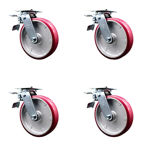 4 Swivel - Total Lock Brakes - Maroon