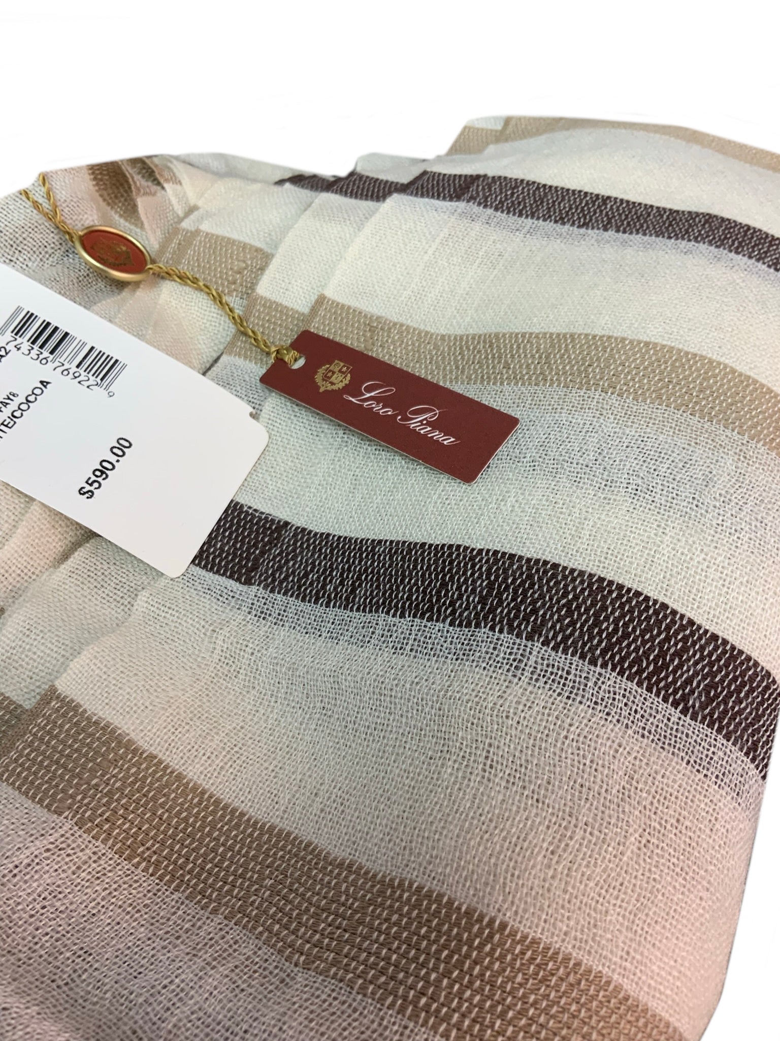 Loro Piana Striped Cashmere Scarf - Luxury Soft Oblong Winter Wrap for Men & Women - Perfect for Office, Travel and Cold Weather Fashion Accessory
