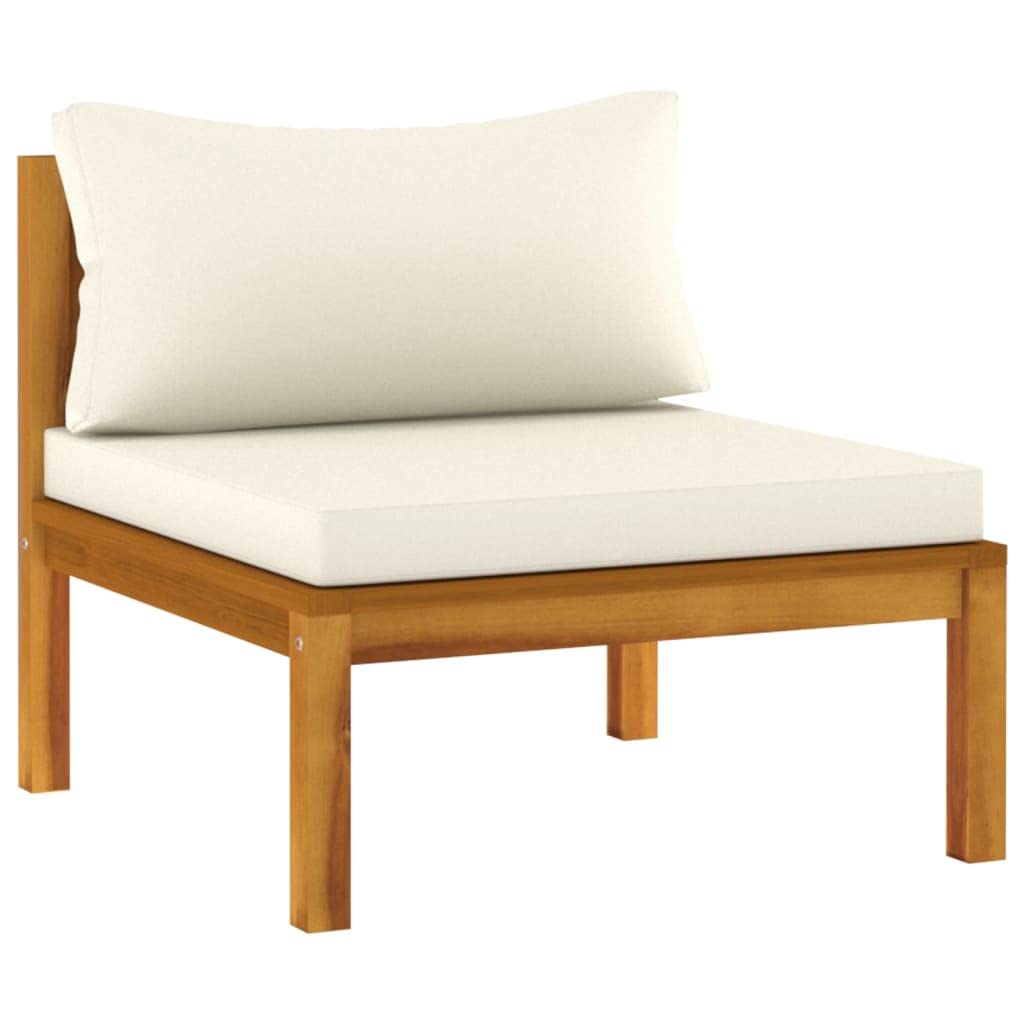 vidaXL 6-Piece Patio Lounge Set - Outdoor Garden Furniture, Sectional Sofa with Cushions, Acacia Wood Corner Sofa in Retro Style - Perfect for Backyard, Poolside & Patio Relaxation