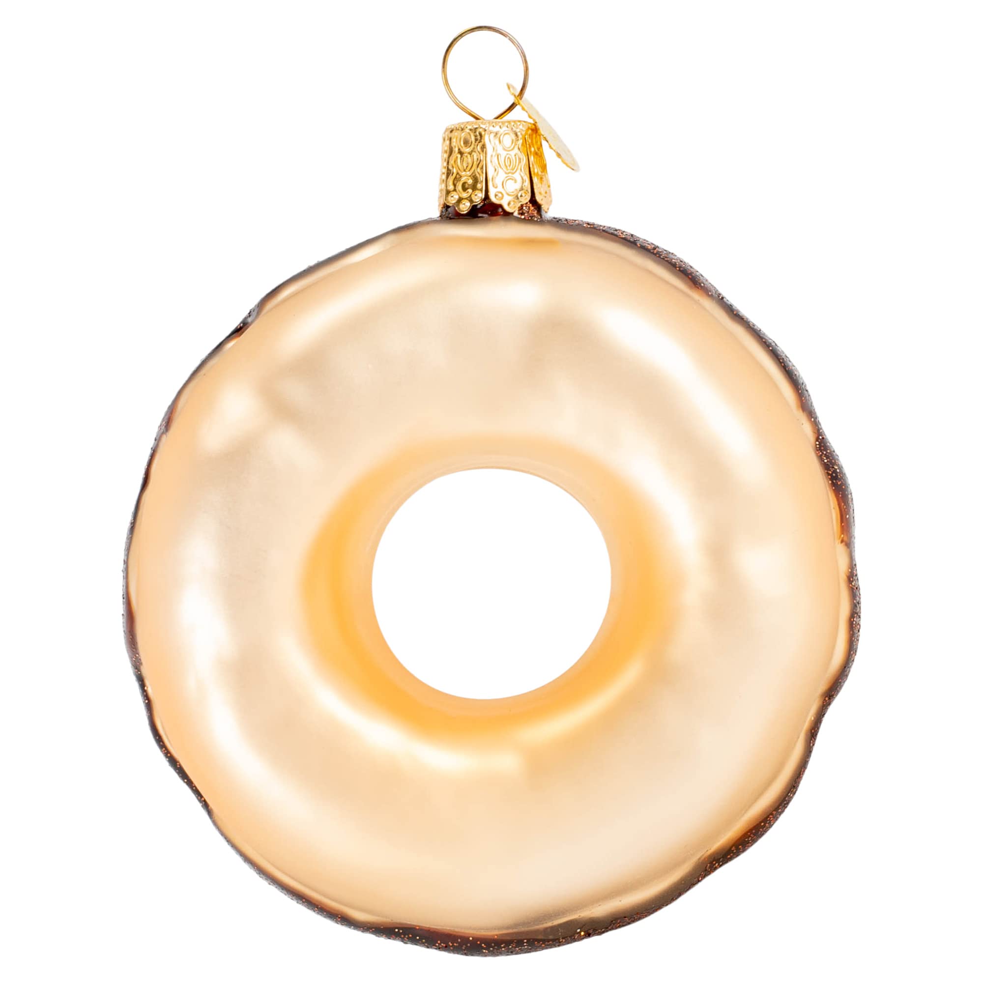 Old World Christmas Chocolate Frosted Donut Glass Blown Ornament - Handmade Holiday Tree Decoration for Christmas, Xmas Party & Winter Home Decor