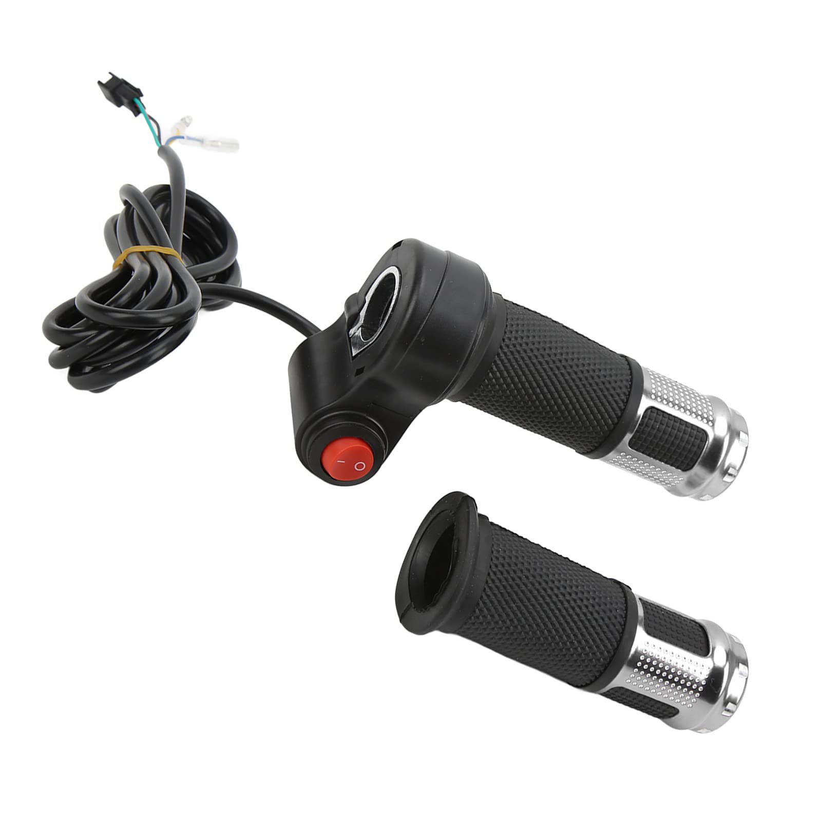 Universal 5-Wire Linear Hall Bike Throttle Handle - Automatic Identification for Electric Scooters & E-Bikes (Silver) | Perfect for Commuting, Off-Road Adventures & Urban Transportation