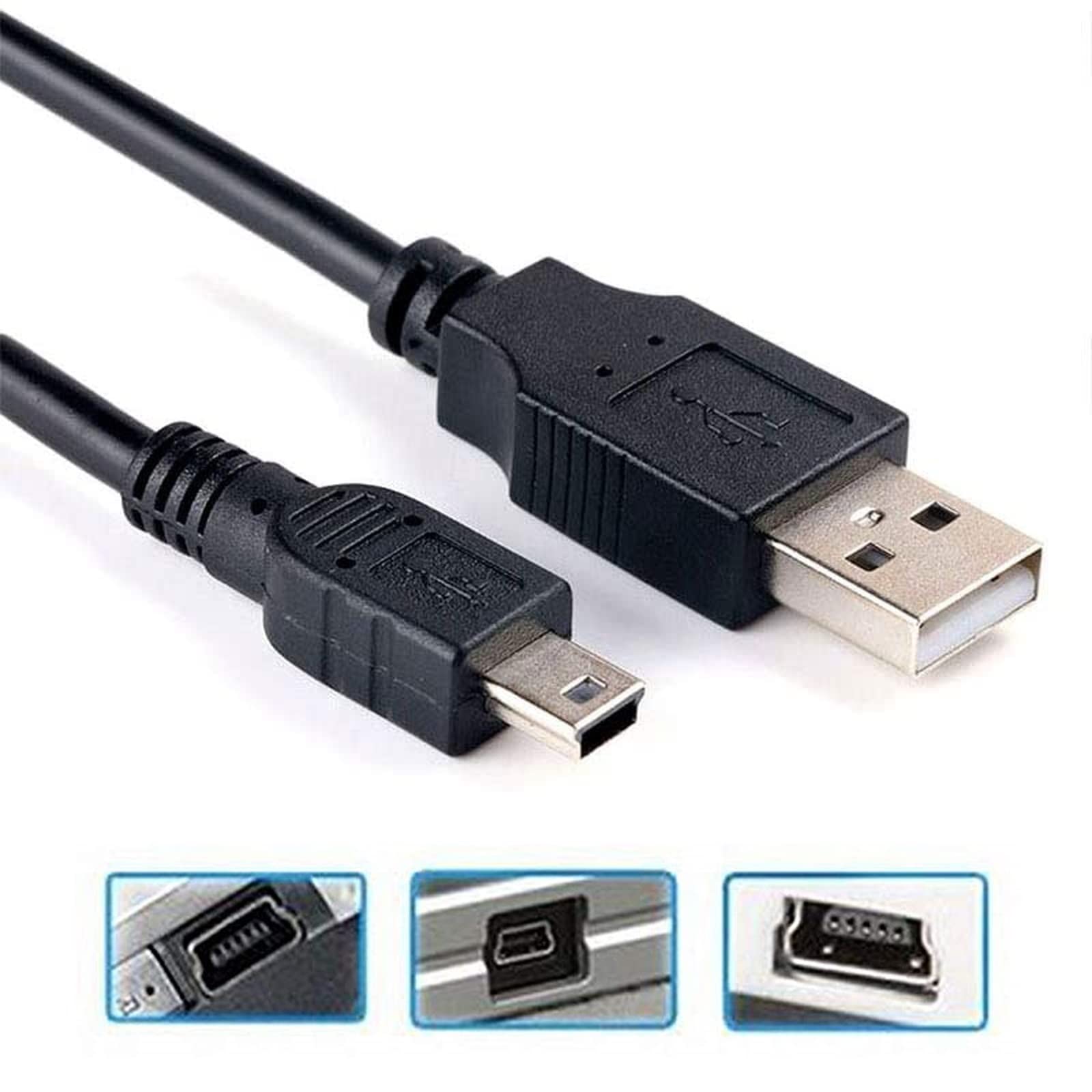 6FT USB Mini B to USB-C Adapter Cable - Compatible with Blue Yeti Microphone, Dash Cams, Canon & Nikon DSLRs, TI-84 Calculators, GoPro Hero 3+, External HDDs, Garmin GPS - Perfect for Podcasting, Vlogging, Data Transfer & Device Charging