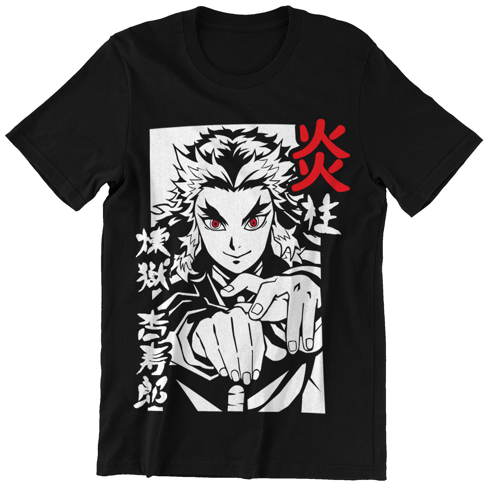 **HONHUY GOODS Demon Slayer Kyojuro Rengoku Anime Vintage T-Shirt, Long Sleeve Sweatshirt & Hoodie - Unisex Manga Lovers Gift for Cosplay, Casual Wear & Anime Conventions**