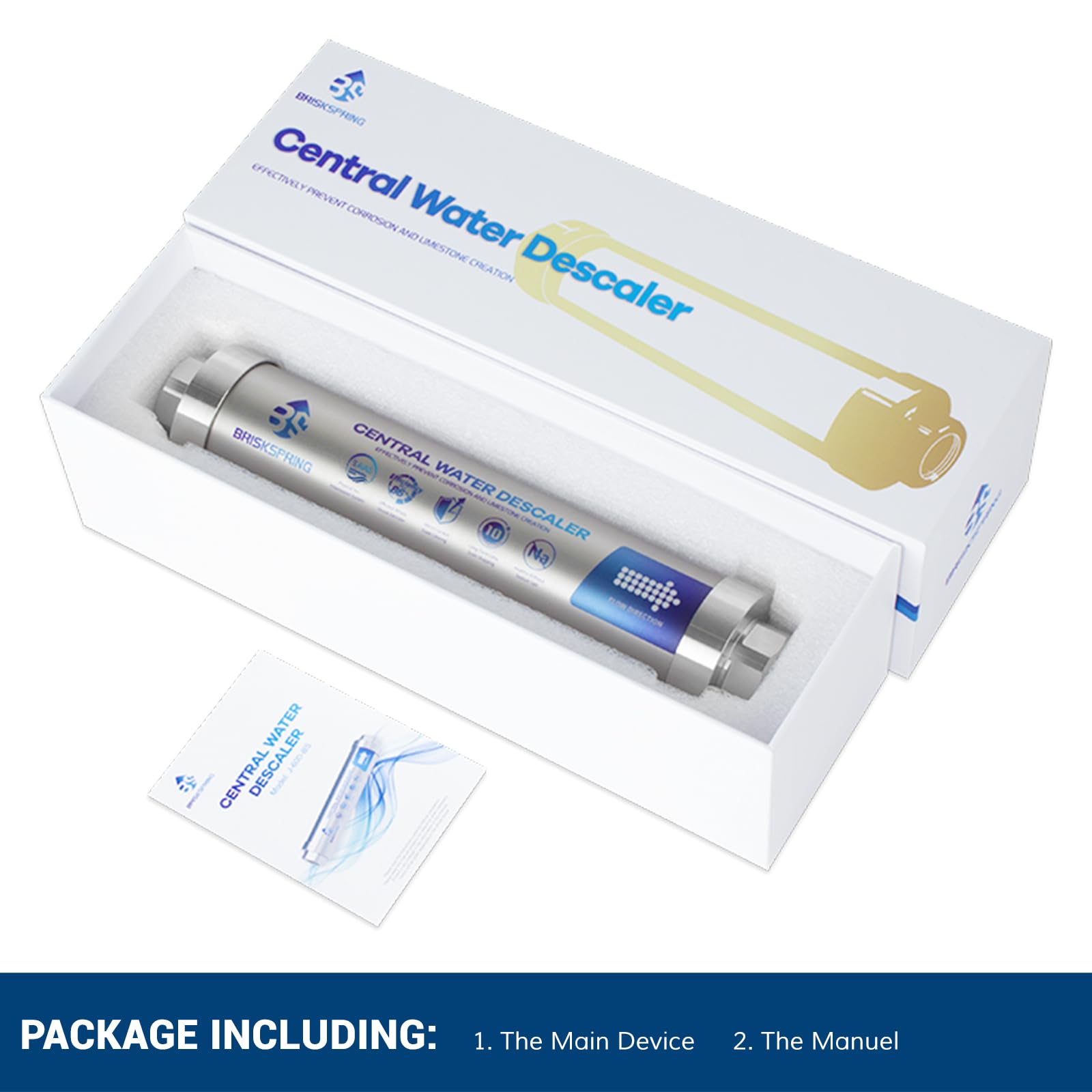 Salt-Free Whole House Water Descaler System - ¾-Inch NPT Water Softener for Water Heaters, Smart Toilets & Boilers | Prevents Scale Buildup | 10-Year Durability | Ideal for Homes, Apartments & Commercial Buildings