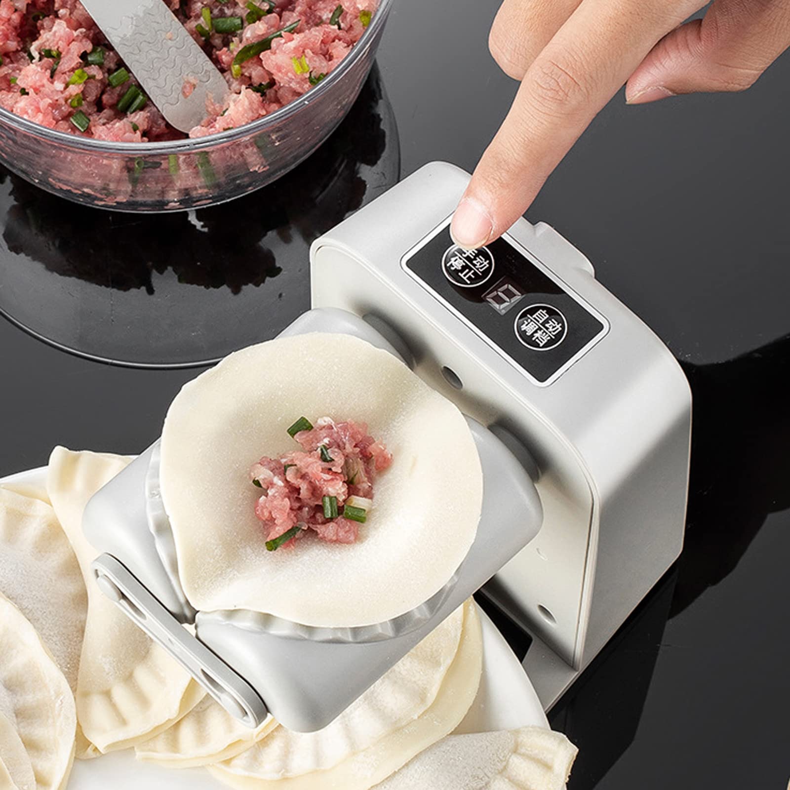 Automatic Dumpling Maker Machine - Maxant Electric Dumpling Maker for Home & Restaurant, Quick Dumpling & Empanada Maker Tool with Mould - Perfect for Asian Cuisine, Family Cooking, and Commercial Kitchen Use