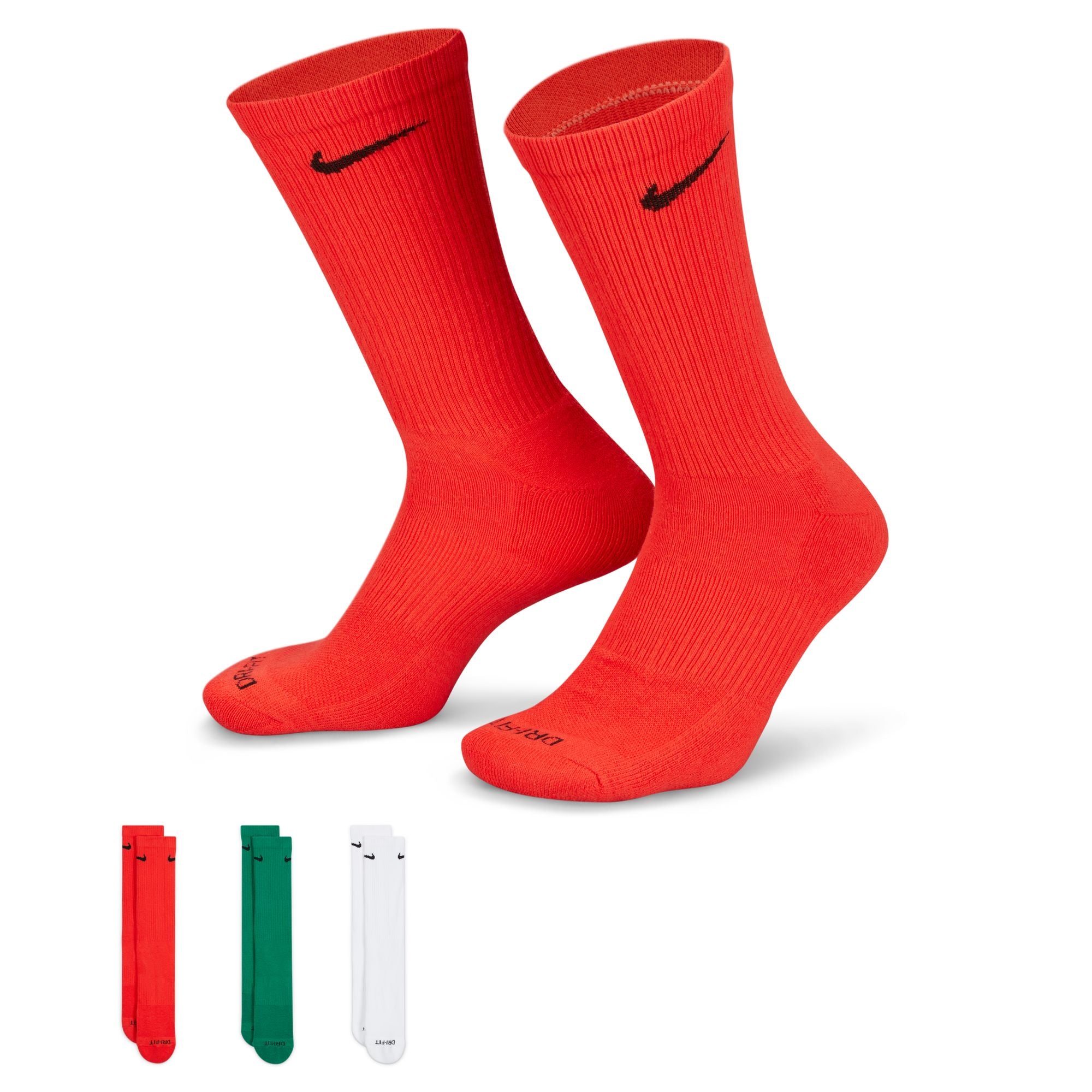 Nike Men's Everyday Plus Cushion Crew Socks 3-Pack - Comfortable Athletic Socks for Running, Gym & Daily Wear