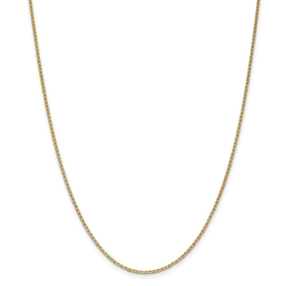 **14K Nautical Anchor Link Chain Necklace for Women - Yellow Gold & White Gold Options - 14