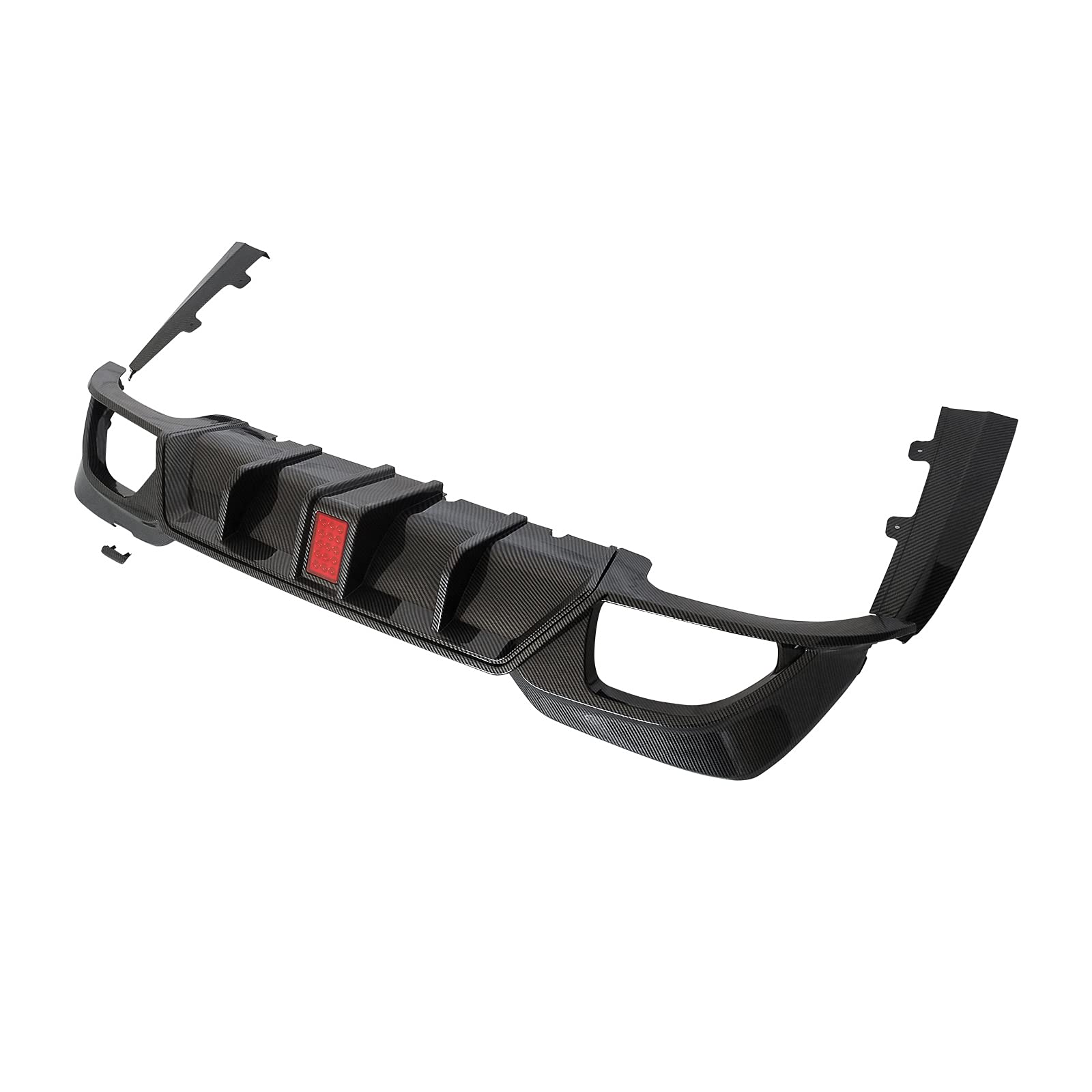 NINTE Rear Diffuser for 2019-2022 BMW 3 Series G20 M Sport Bumper - Painted Carbon Fiber Style Lower Lip with Functional Brake Light | Perfect for Car Upgrades & Street Racing Style Enhancement