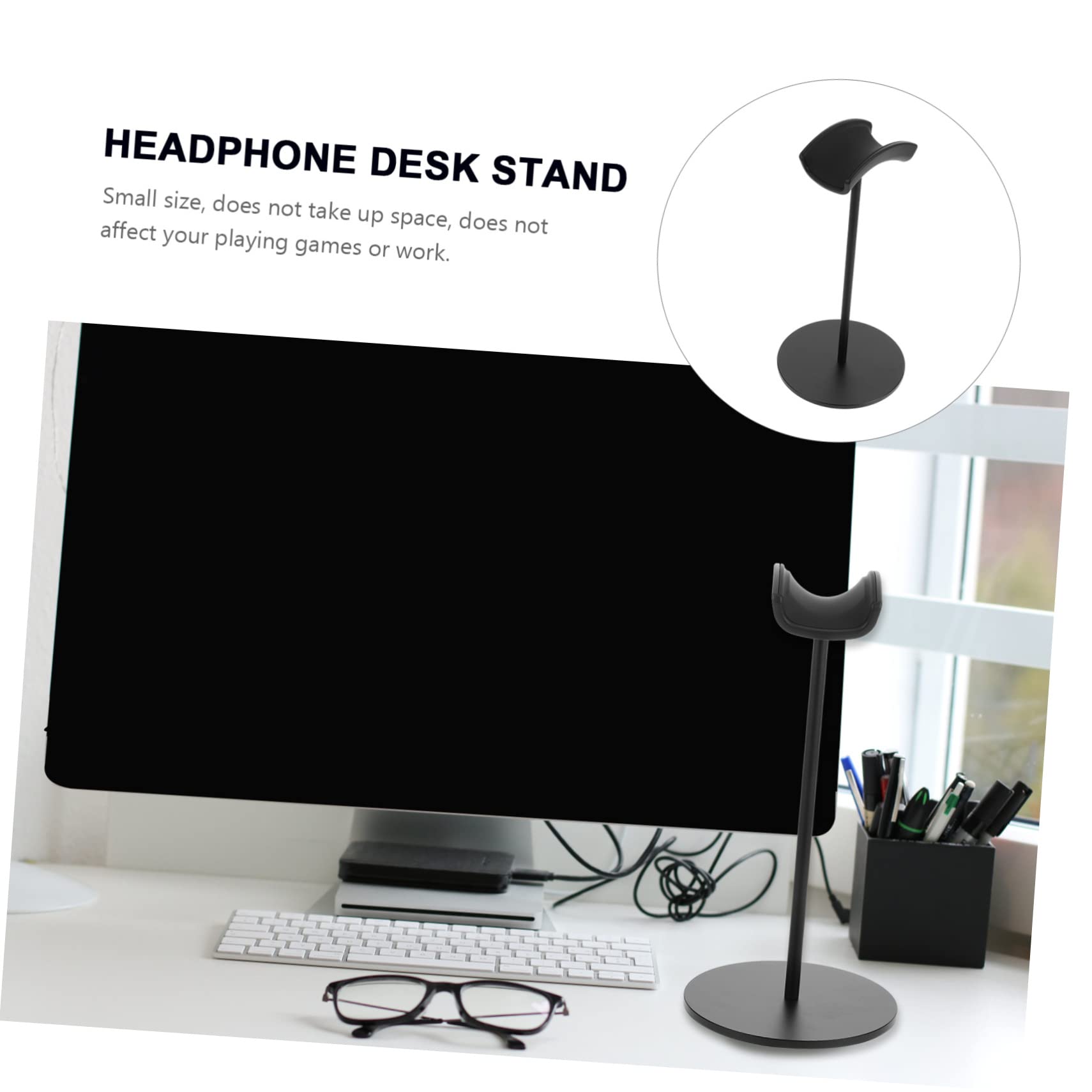 Holibanna Headphone Stand - Adjustable Headphone Hanger for Gaming Headsets, Computer Headphones | Durable Black Headphone Holder & Organizer for Desk, Office, Gaming Setup (Perfect for Gamers, Streamers & Home Office)