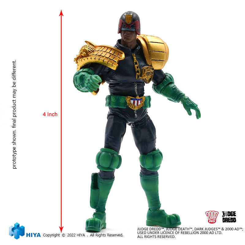 1/18 HIYA 4inch Action Figure - Exquisite Mini Series Judge Dredd & Judge Giant Collectible Toy for Display & Play | Perfect for Comic Fans & Collectors
