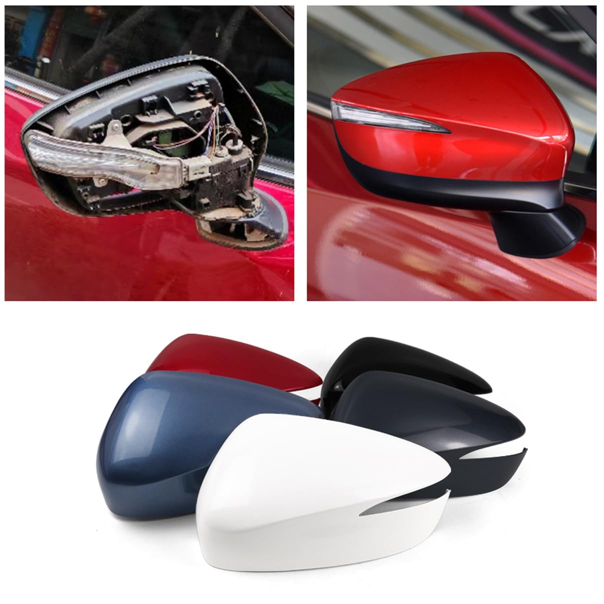 Mazda CX-5 CX5 2015-2016 Car Rearview Mirror Cap Cover - Right Side Blue Mirror Covers | Perfect Fit Replacement for Enhanced Style & Protection During Driving