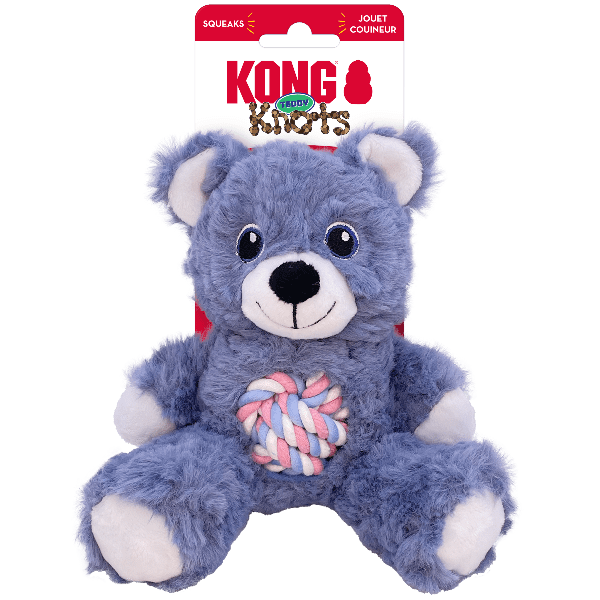 Durable KONG Knots Teddy Dog Chew Toy for Aggressive Chewers - Interactive Plush Puppy Playtime for Small & Large Dogs - Perfect for Indoor & Outdoor Fetch, Training, and Cuddling