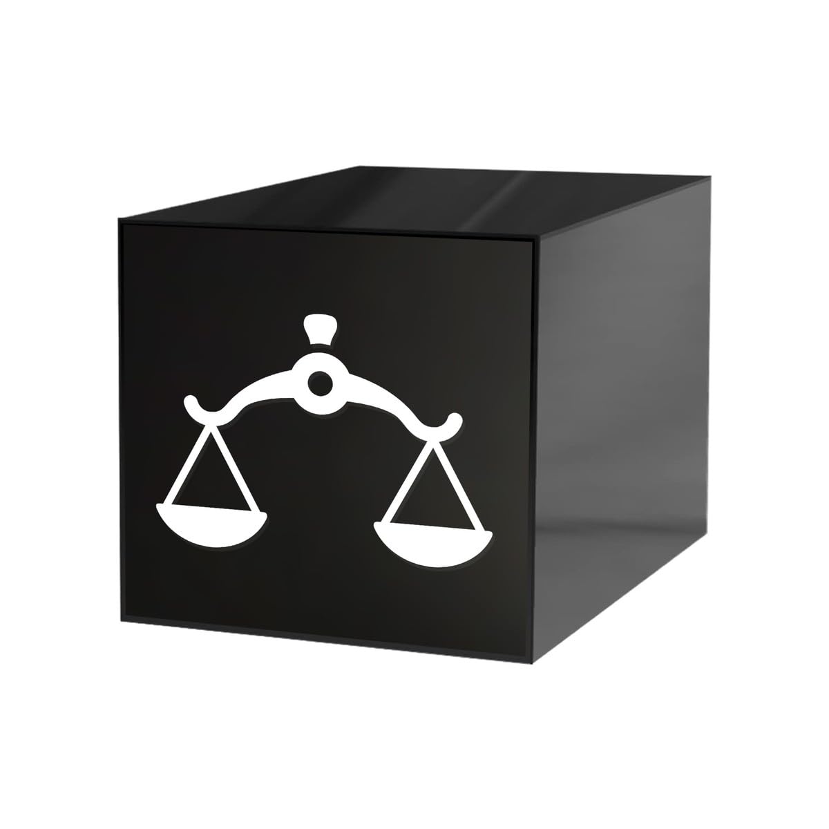 Libra Justice Scale Decal Sticker - White Vinyl Decoration for Bike, Motorcycle, Laptop, Car (5 x 3.61 Inches) - Perfect for DIY Projects, Personalizing Vehicles & Gifts